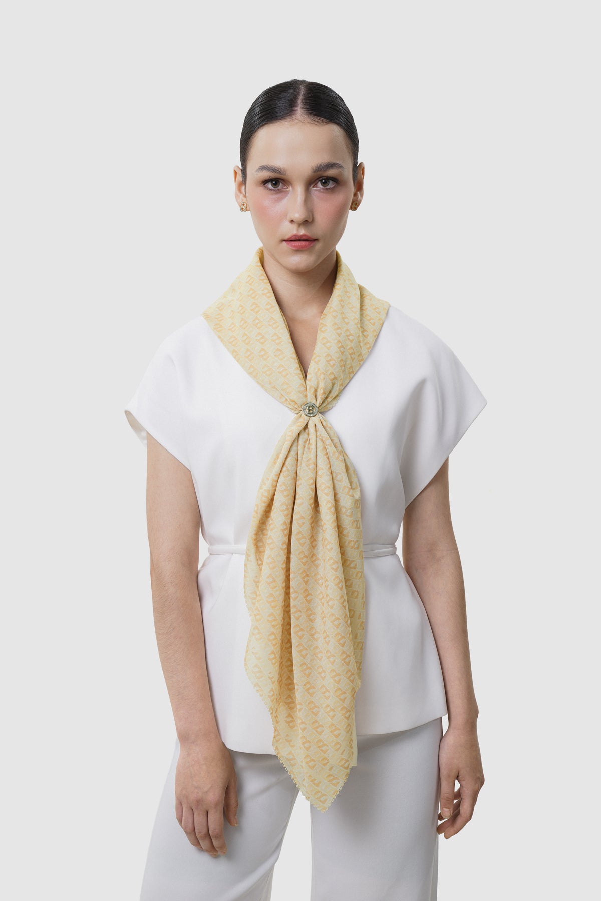 Interlock Voile Square - Pale Banana