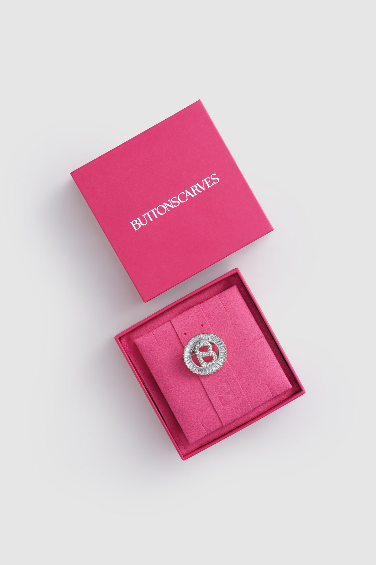 Petite Crystal Round Brooch - Silver