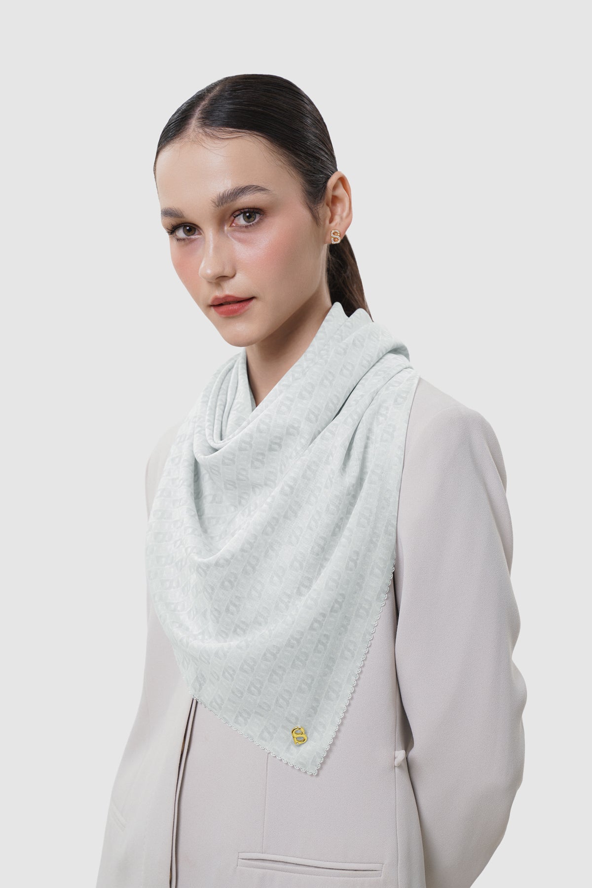 Interlock Voile Square - Cloud
