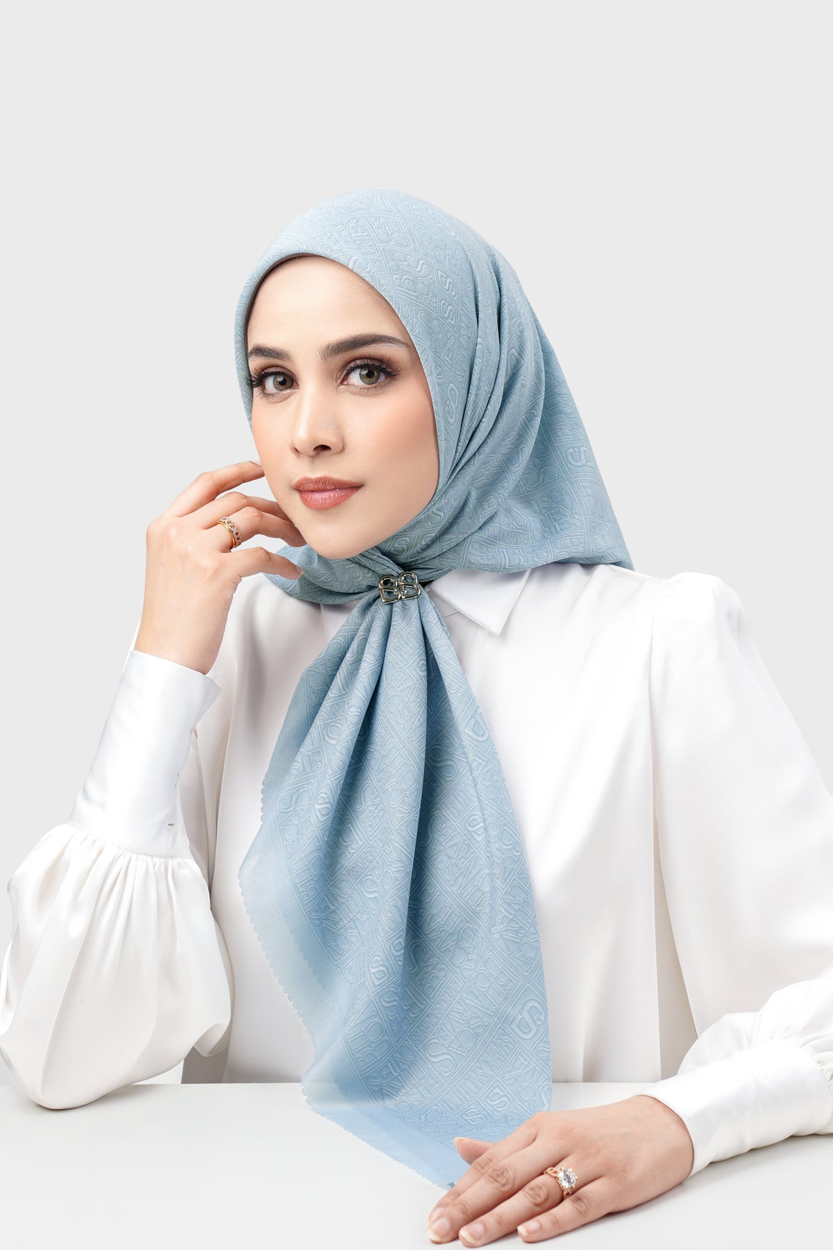 Typograph Square - Stone Blue