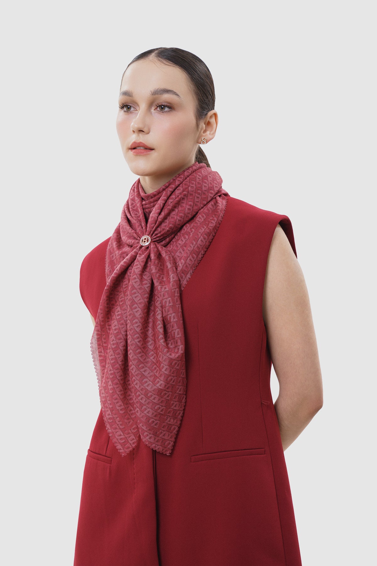Interlock Voile Square - Cherry