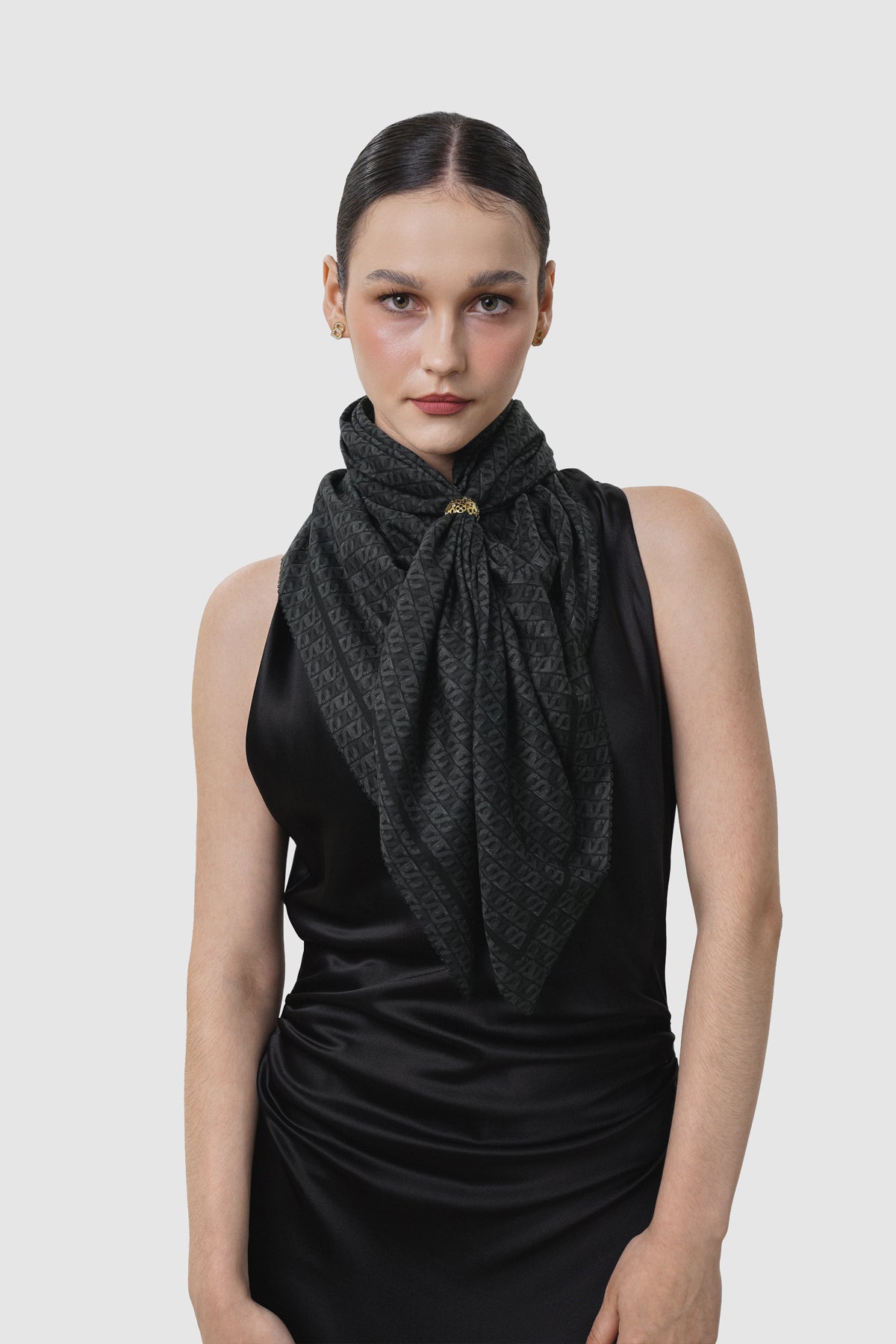 Interlock Voile Square - Obsidian