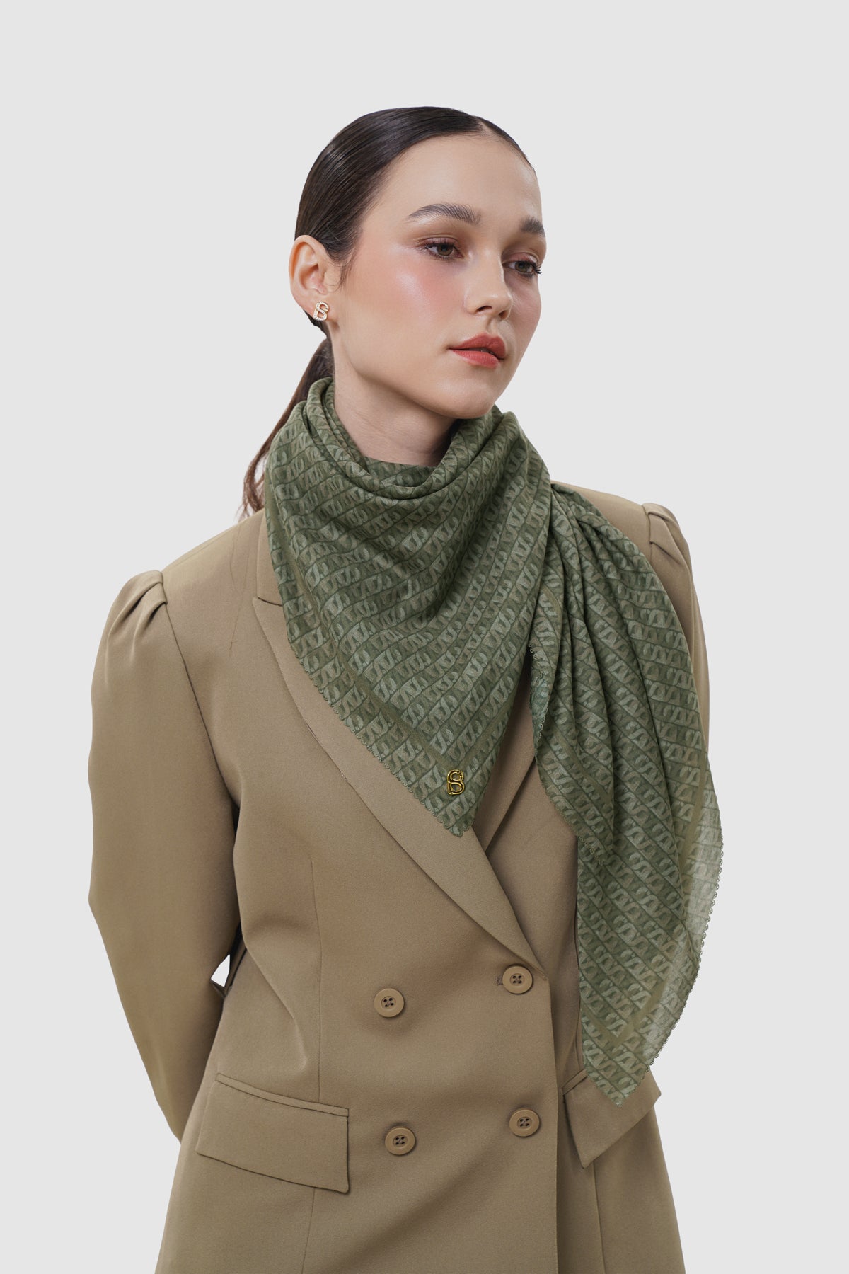 Interlock Voile Square - Chive