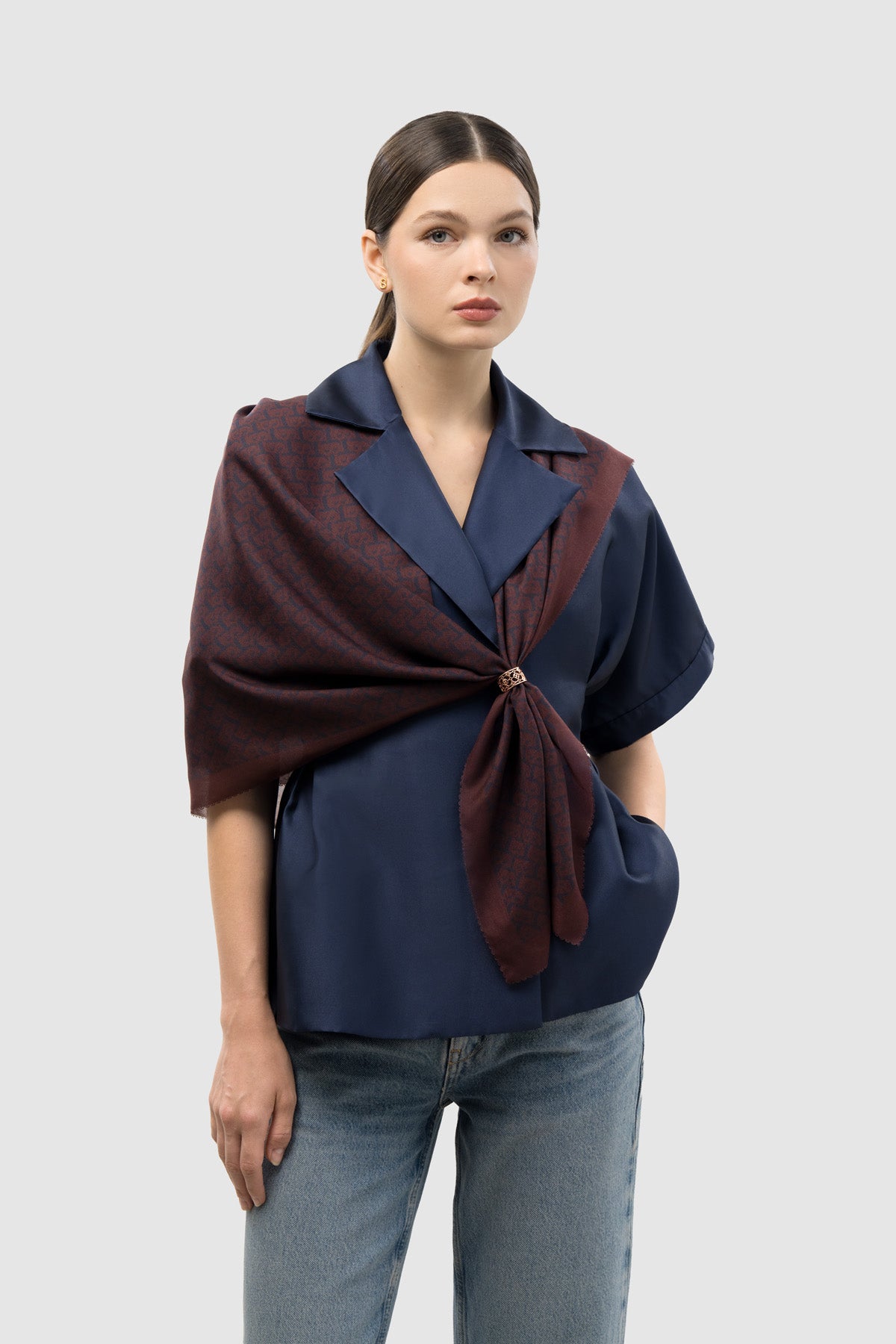 Bimu Twill Square - Pomegranate