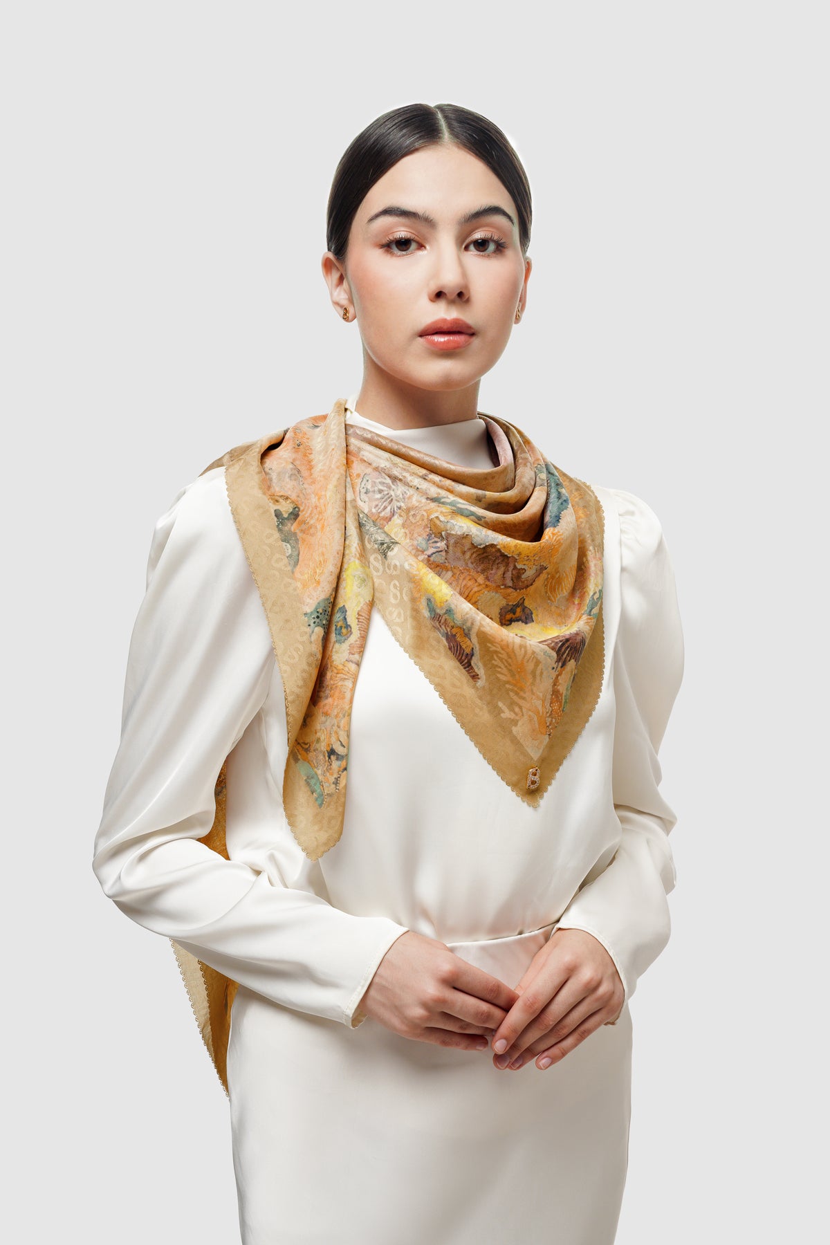 Dune Jacquard Voile Square - Burl