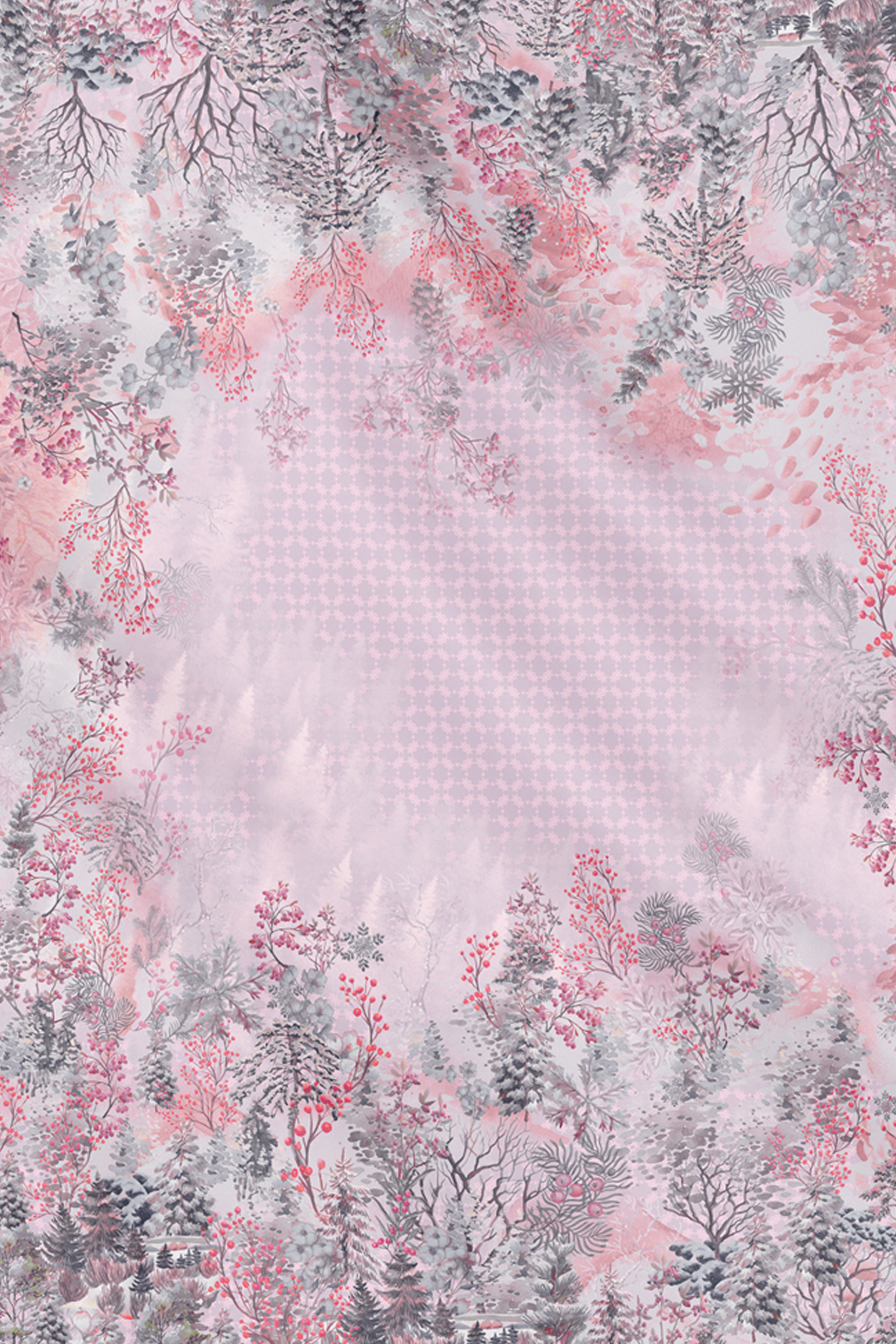 Holiday 3 Voile Square - Snowdrift Pink