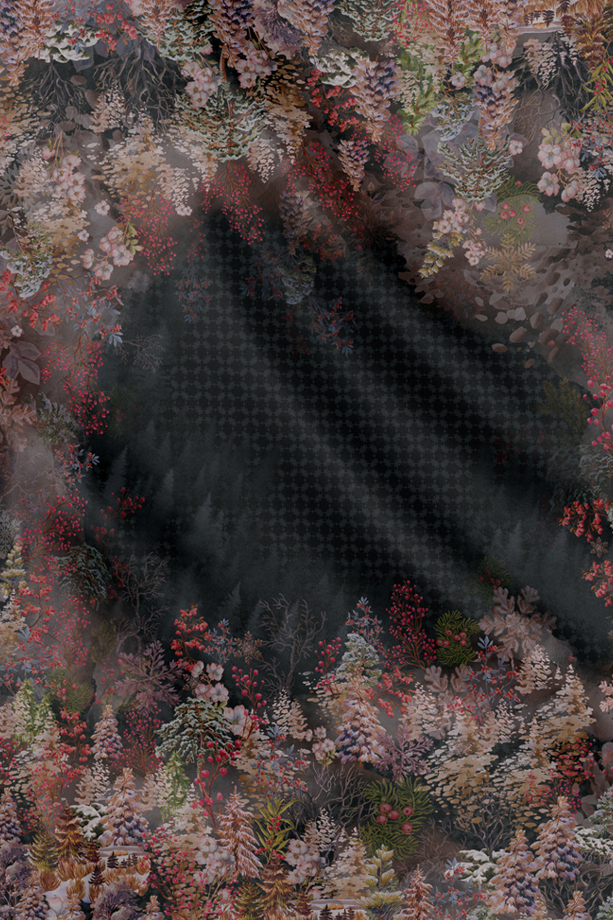 Holiday 3 Voile Square - Charcoal Frost