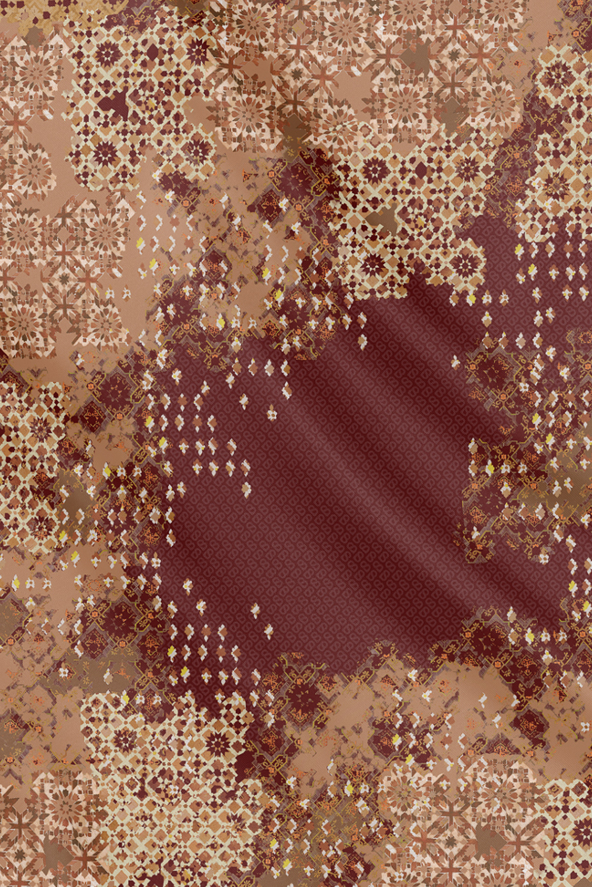Moroccan Satin Square - Garnet