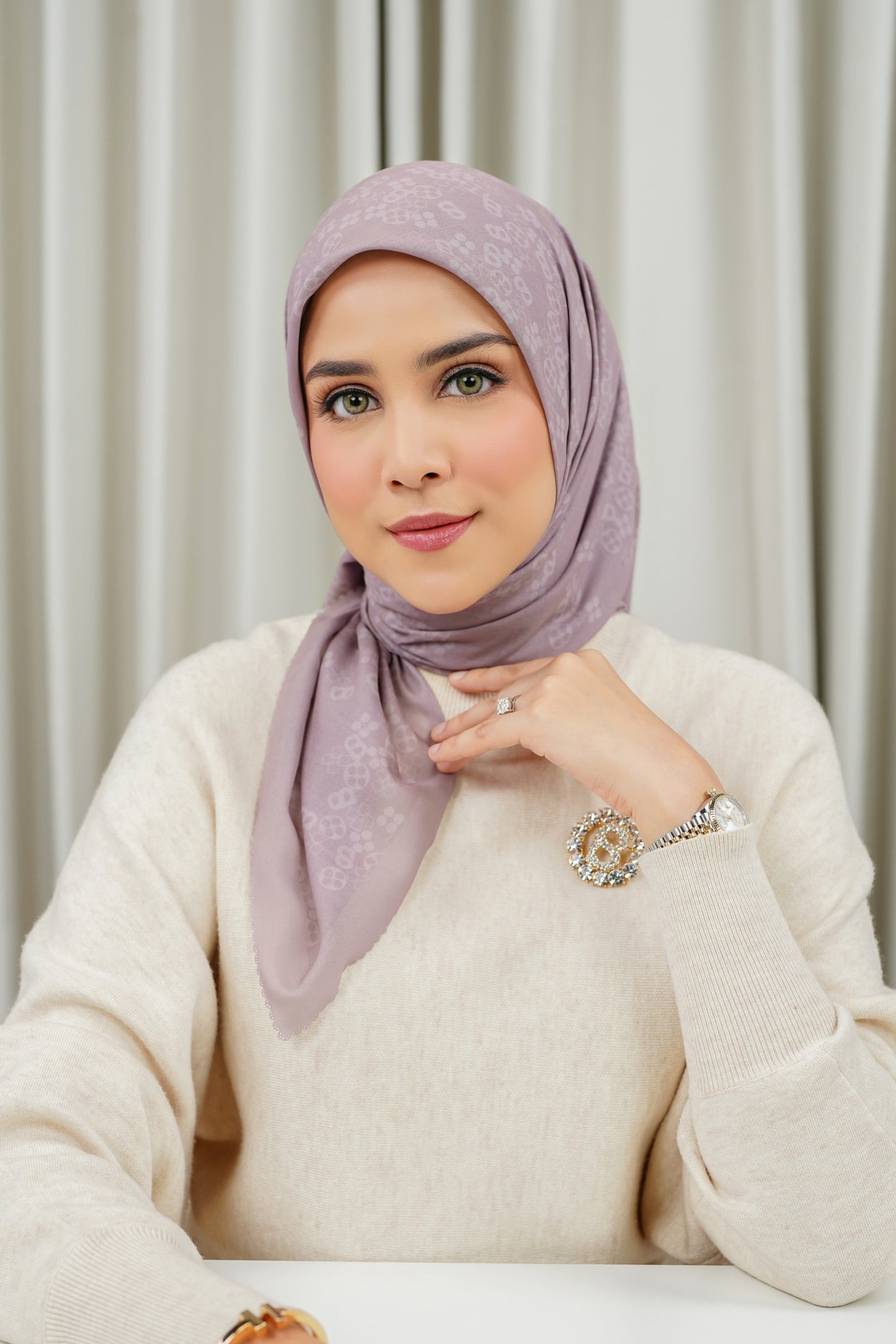 Monogram Scramble Voile Square - Aurora