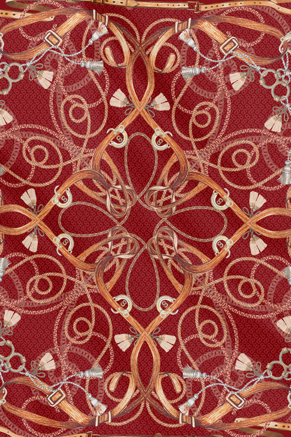 Alexandra Silk Jacquard Square - Crimson