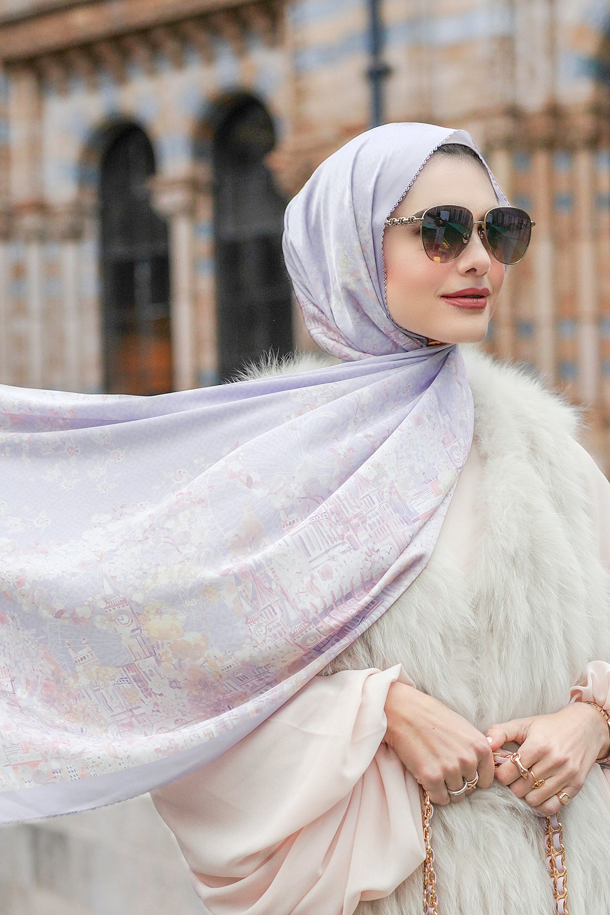 British 2.0 Satin Shawl - Stamp