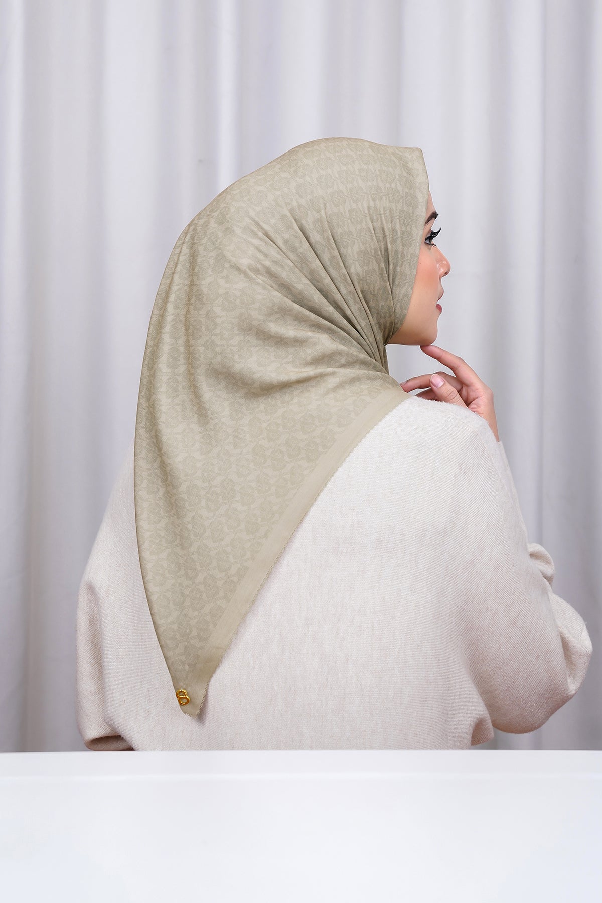 Wicker Voile Square - Sesame