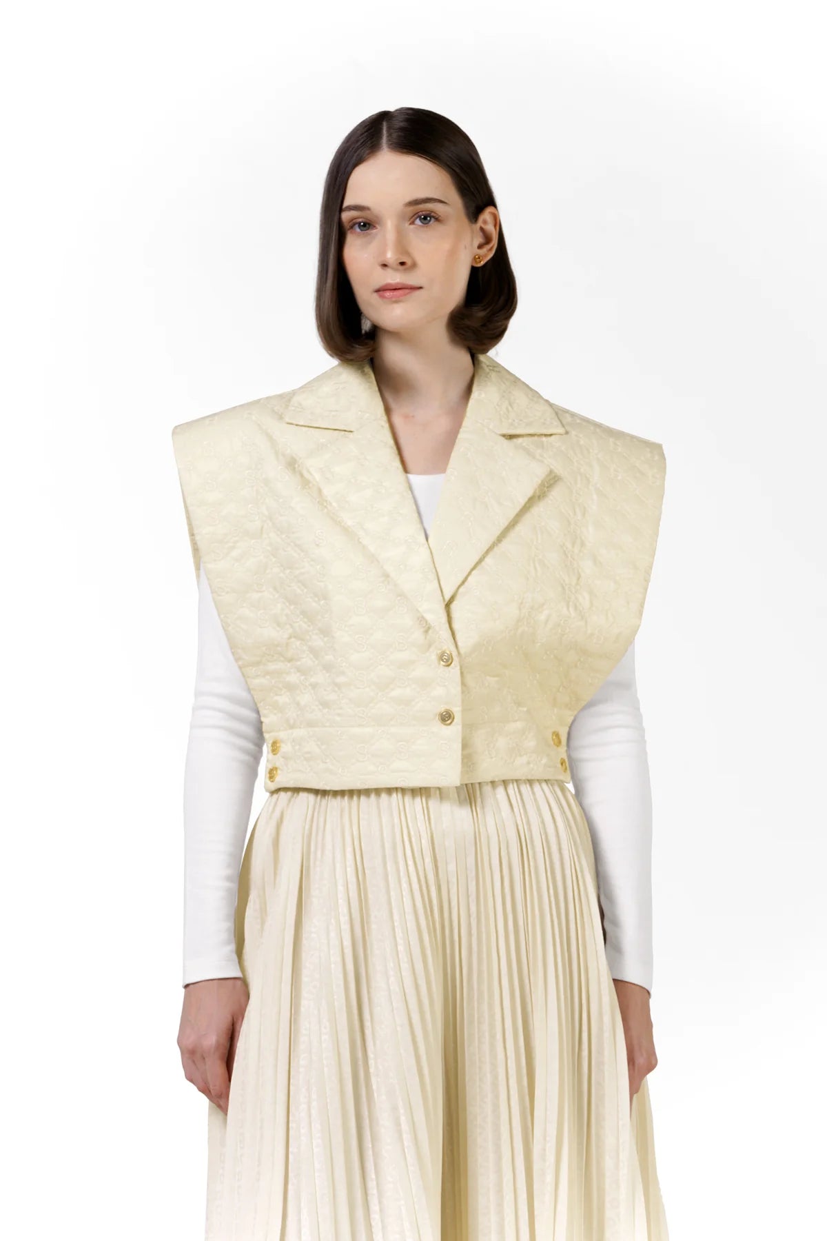 Beverly Quilted Vest - Cream