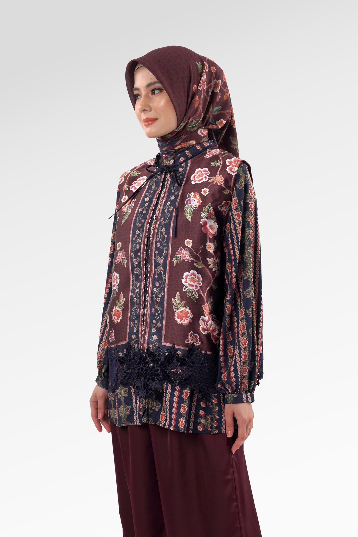 Blooming Eid Layered Shirt - Carnation