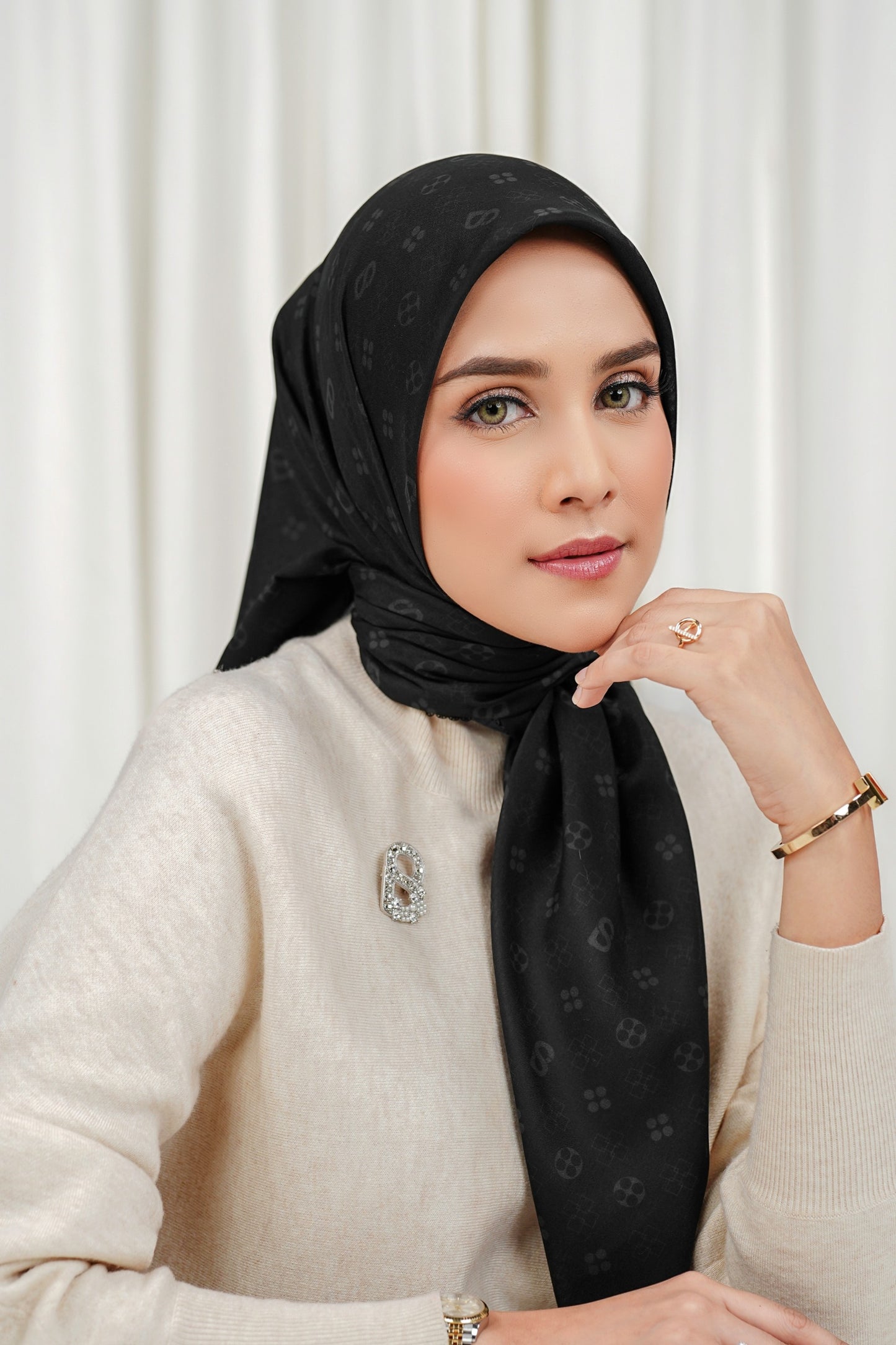 Monogram Voile Square - Caviar