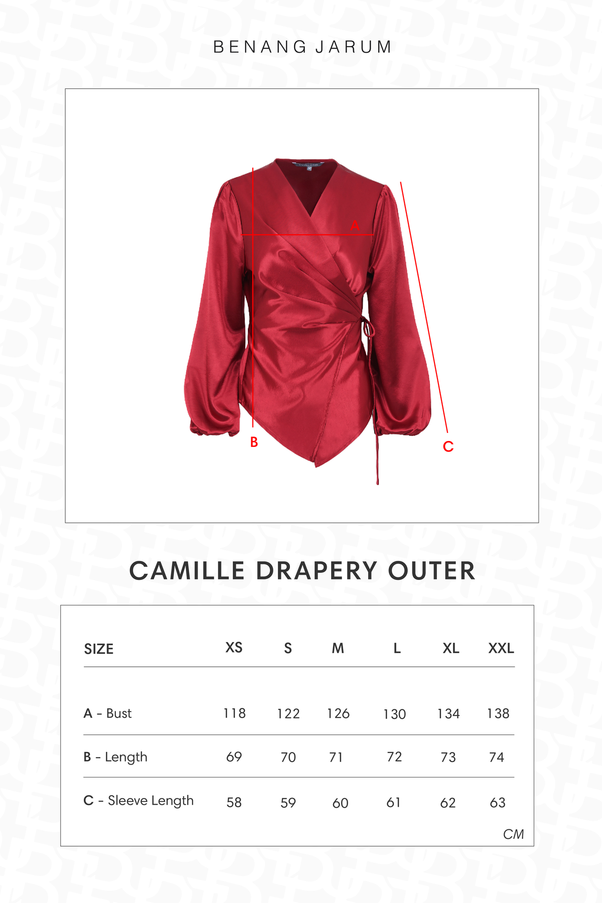 Camille Drapery Outer - Maroon