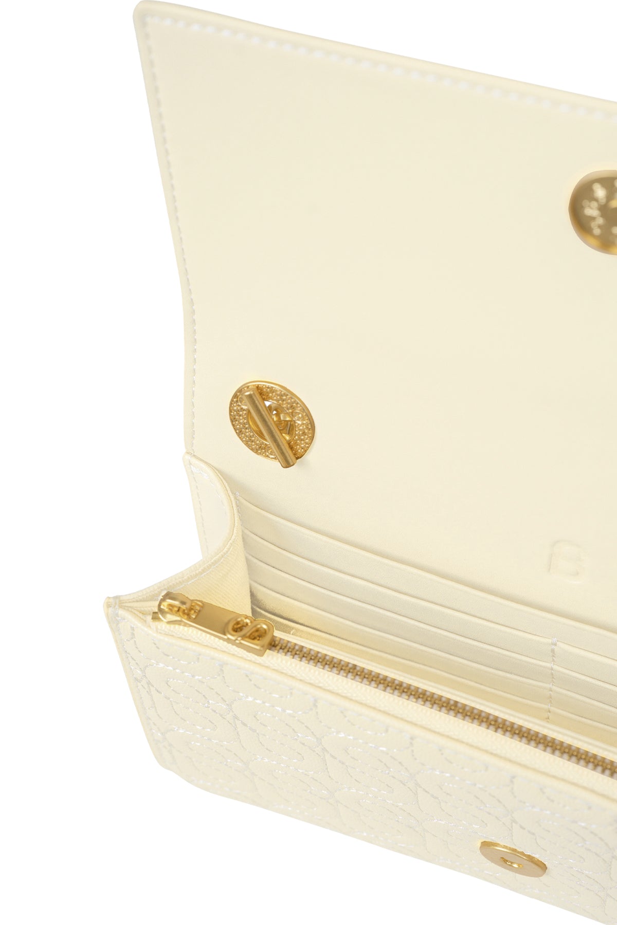 Luna Leather Wallet on Chain - Chalk