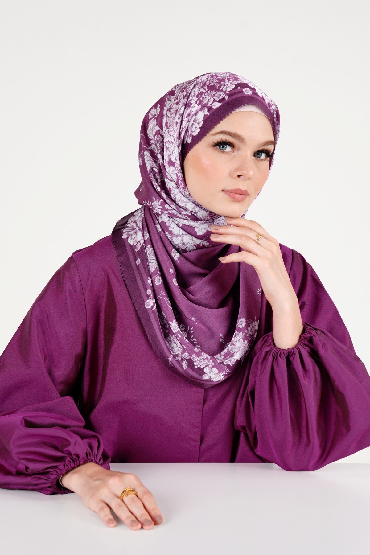 Florescent Satin Shawl - Dahlia