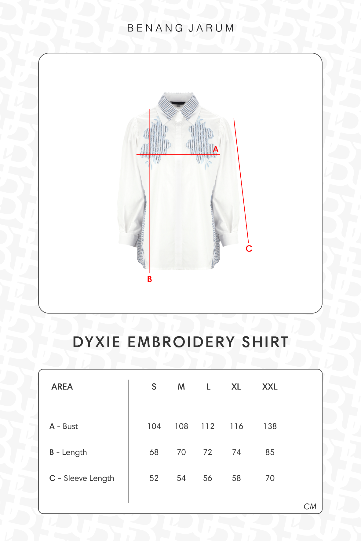 Dyxie Embroidery Shirt - Light Blue