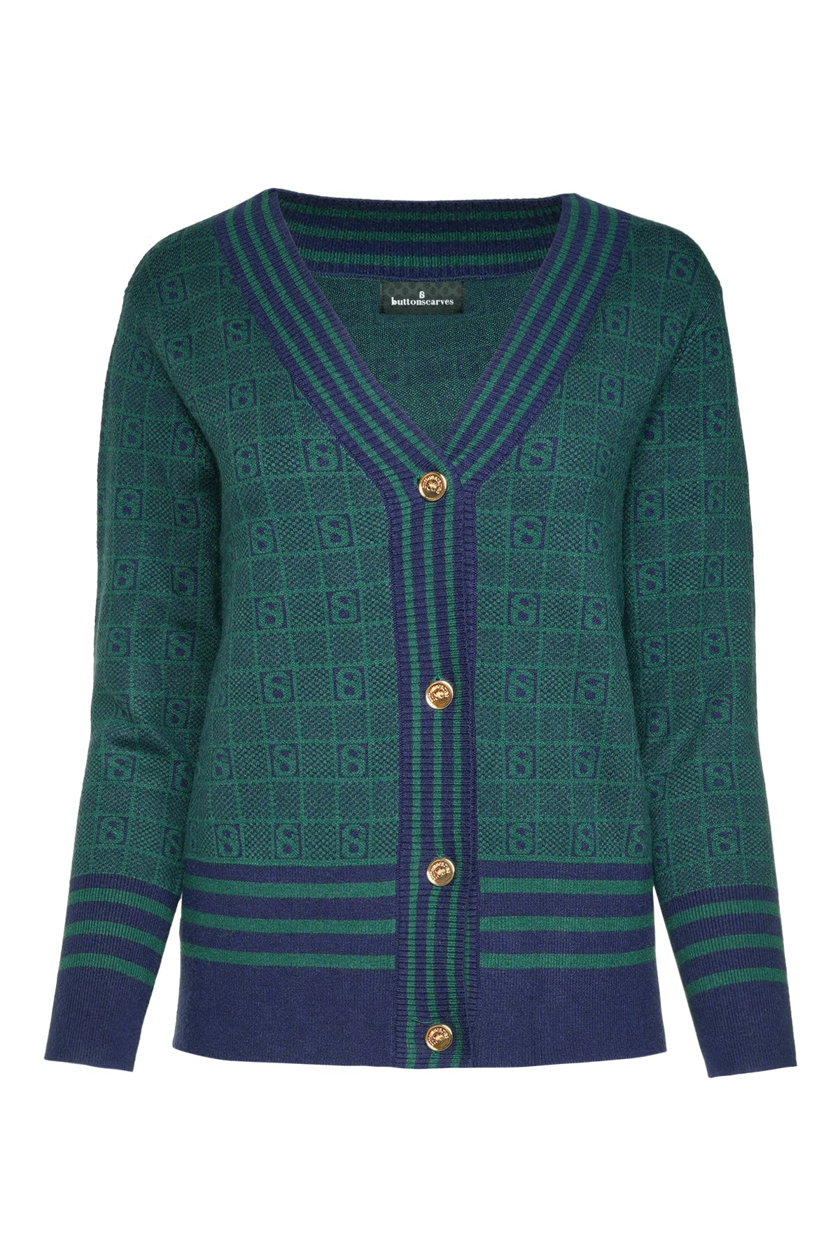 Plaid Crop Cardigan - Garden