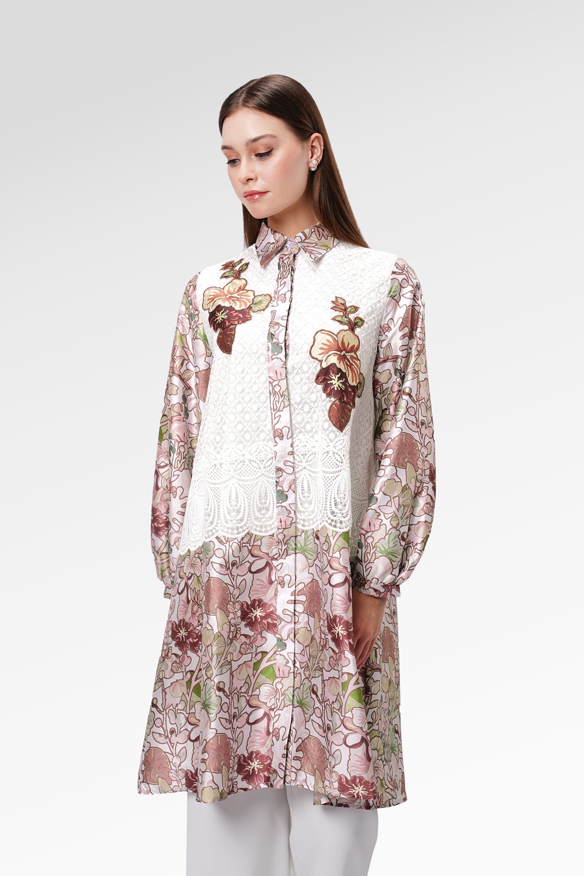 Liora Embroidery Tunic - White - S