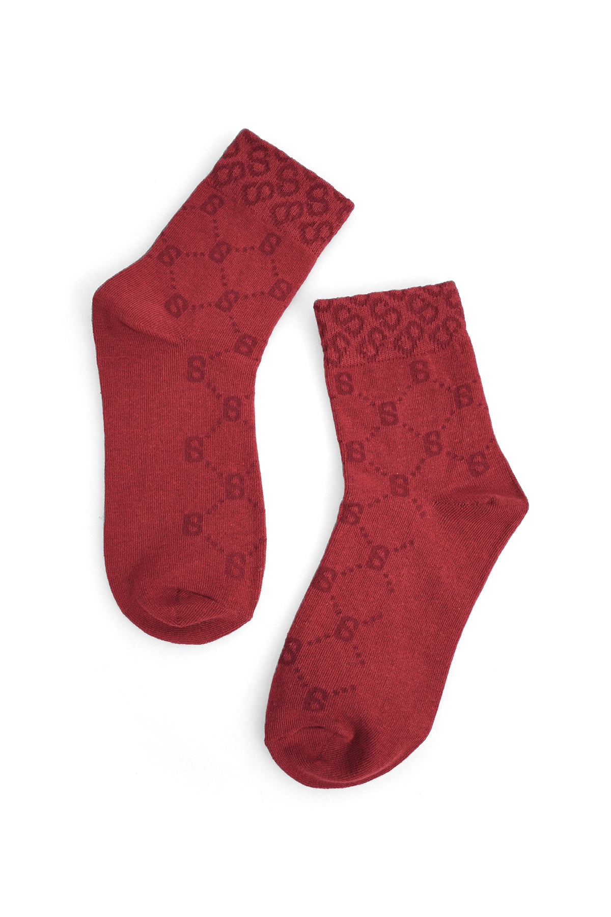 Monogram Socks Maroon - Short