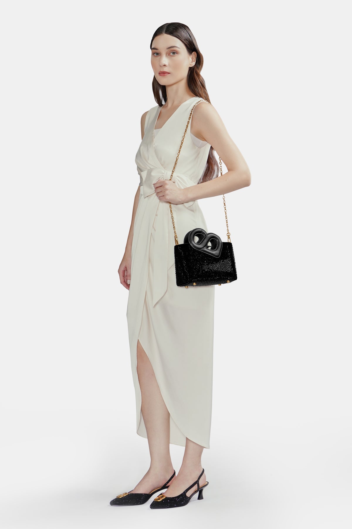 Nina Crystal Bag Small - Black