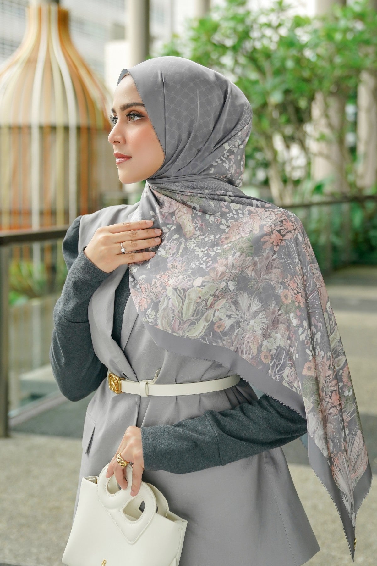 Singapore Satin Shawl - Park