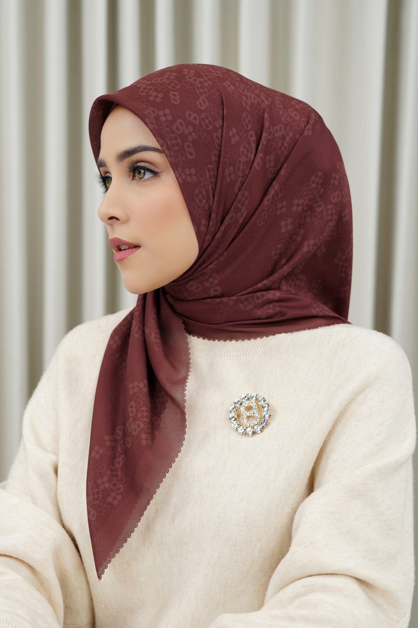 Monogram Scramble Voile Square - Pomegranate