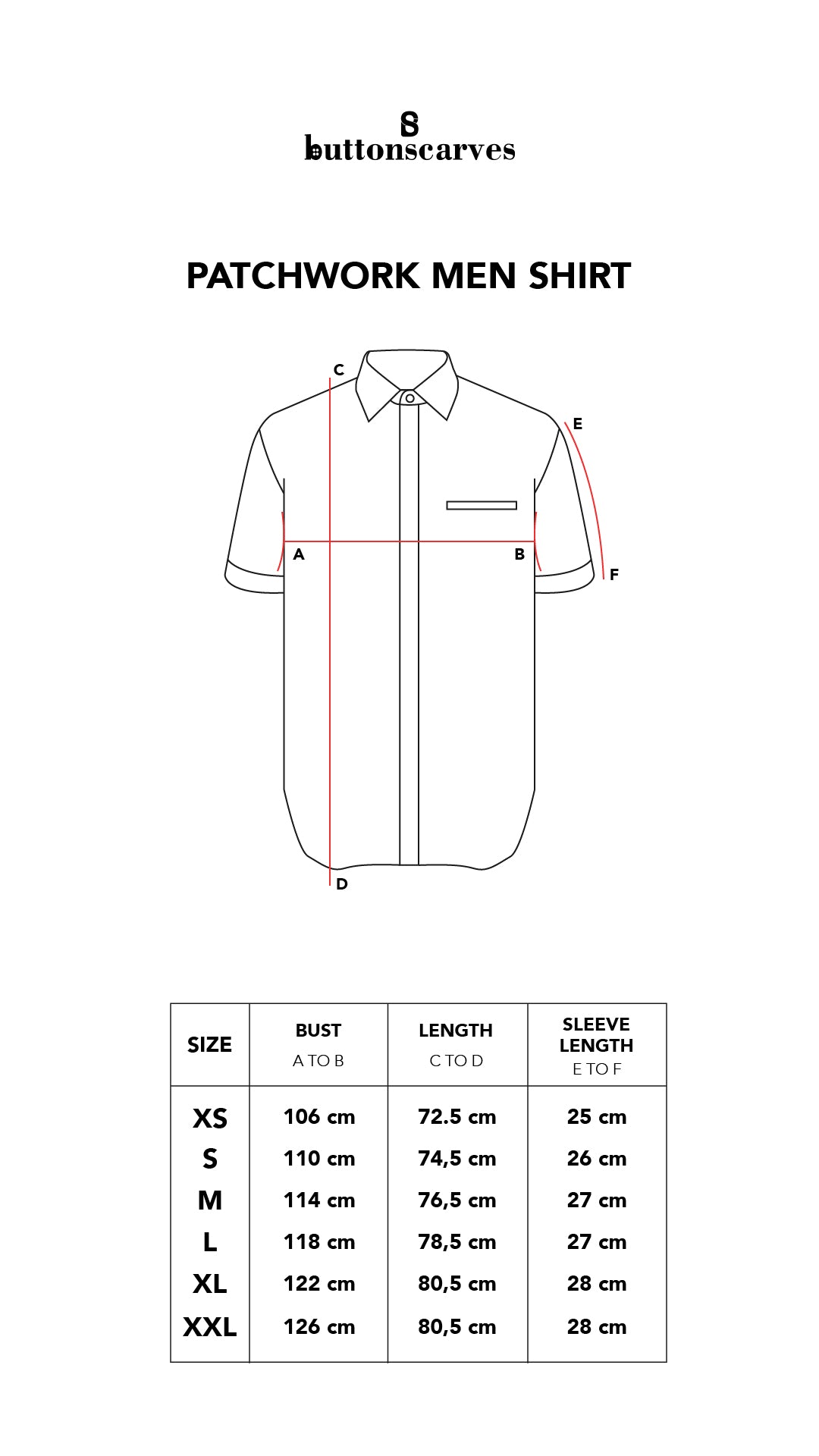 Patchwork Men Shirt - Short Sleeve - Off-White