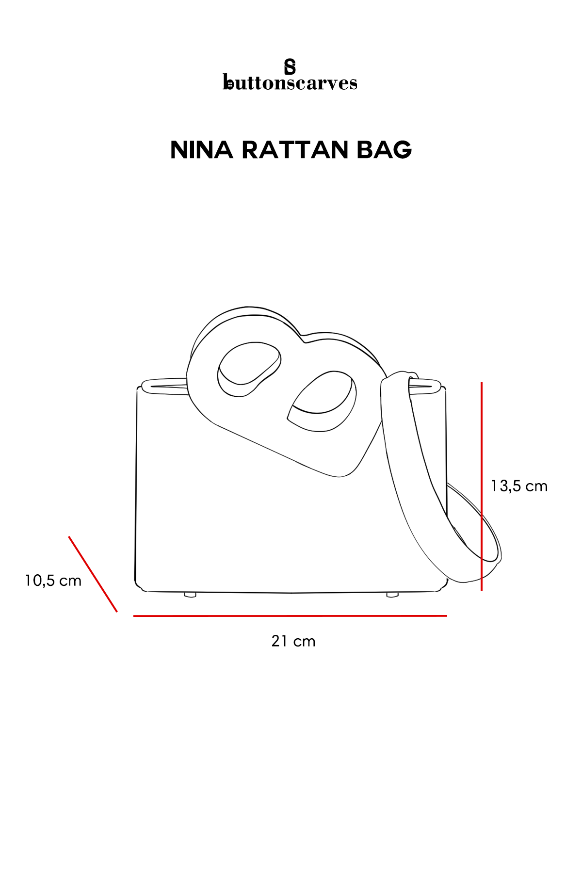 Nina Rattan Bag - Brown