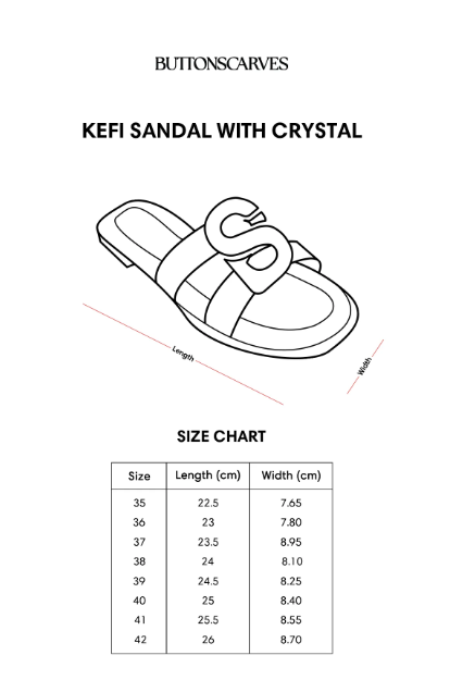 Kefi Sandal with Crystal - Black