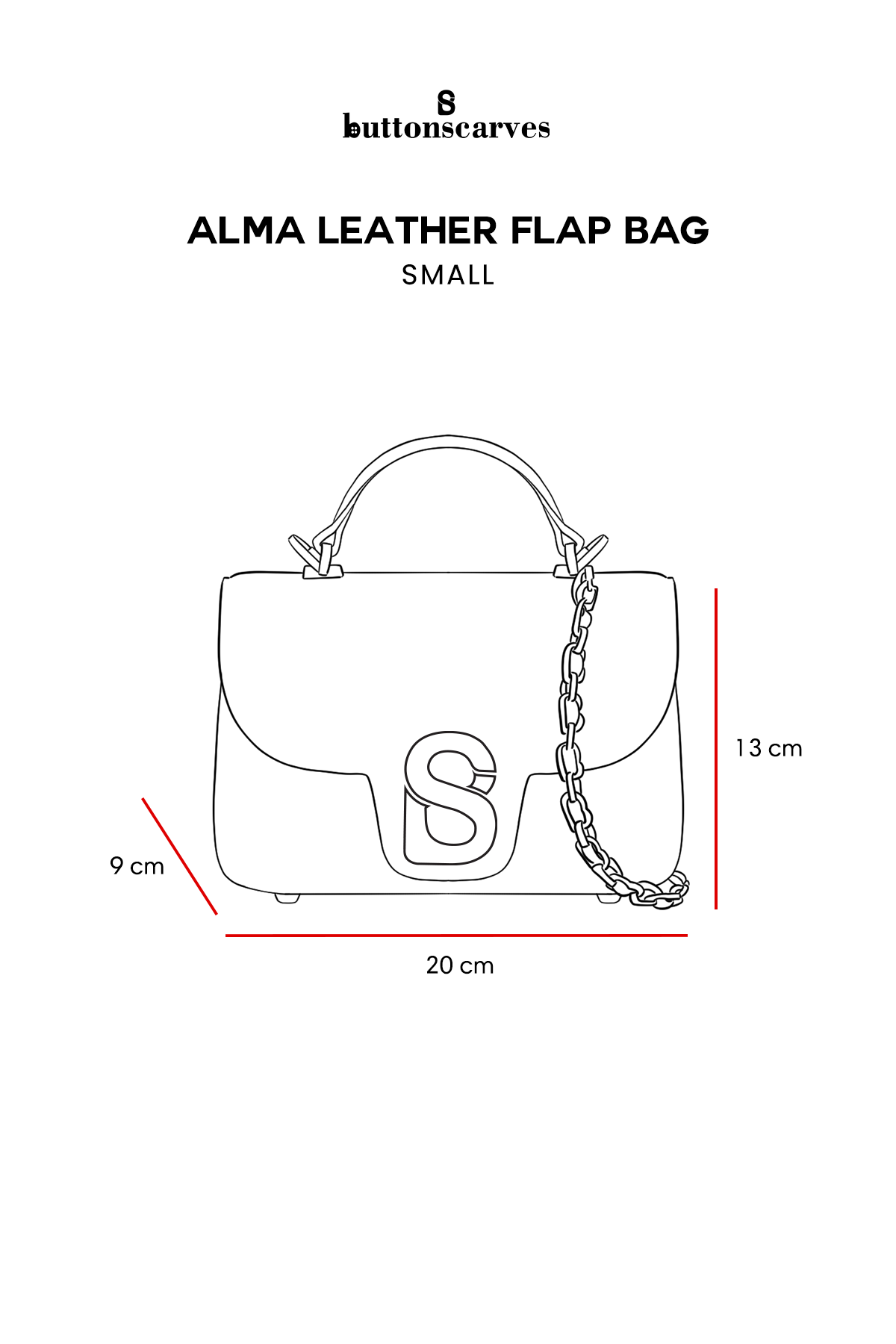 Alma Leather Flap Bag Small - Coffee
