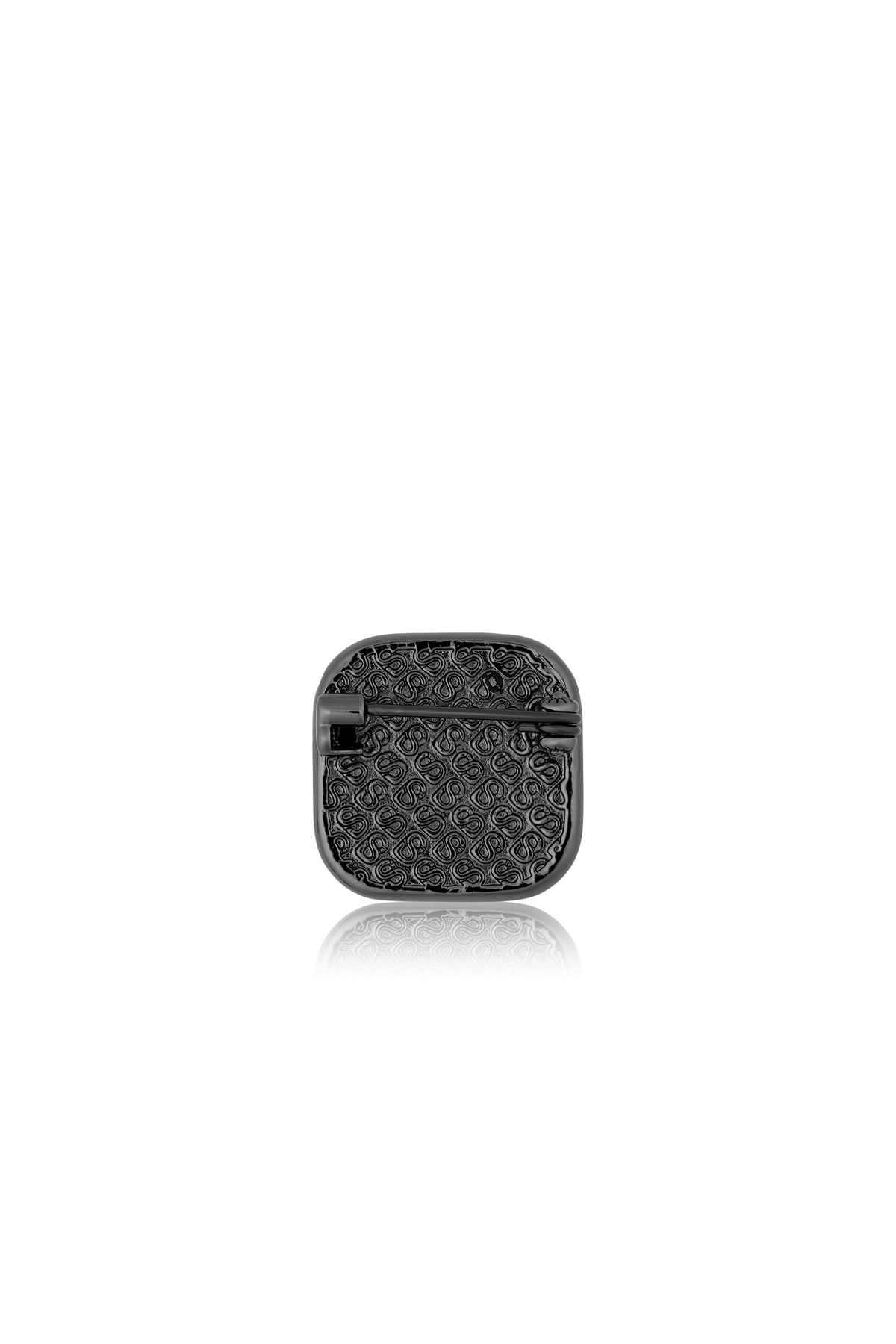Square Pin Brooch - Black