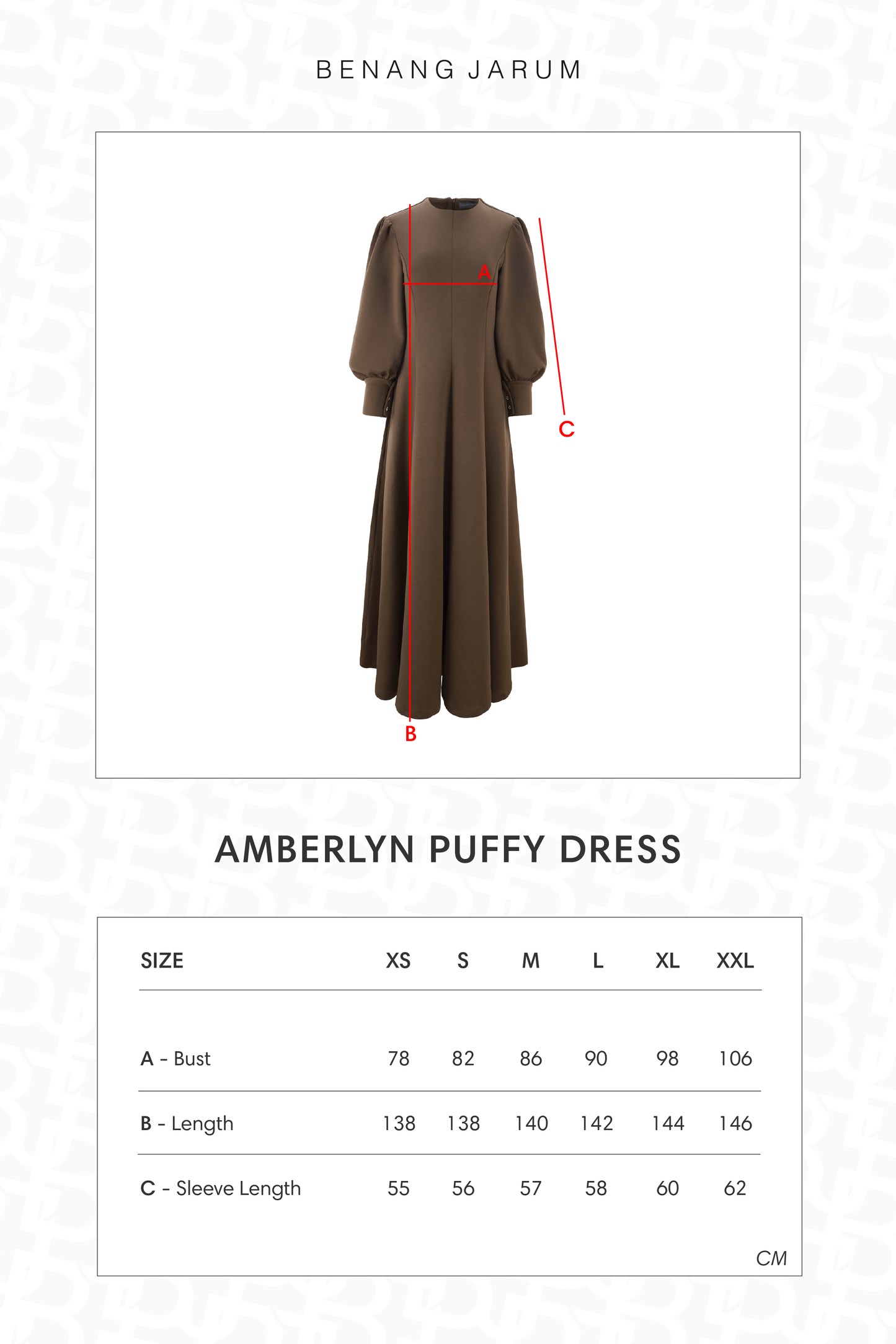 Amberlyn Puffy Dress - Brown