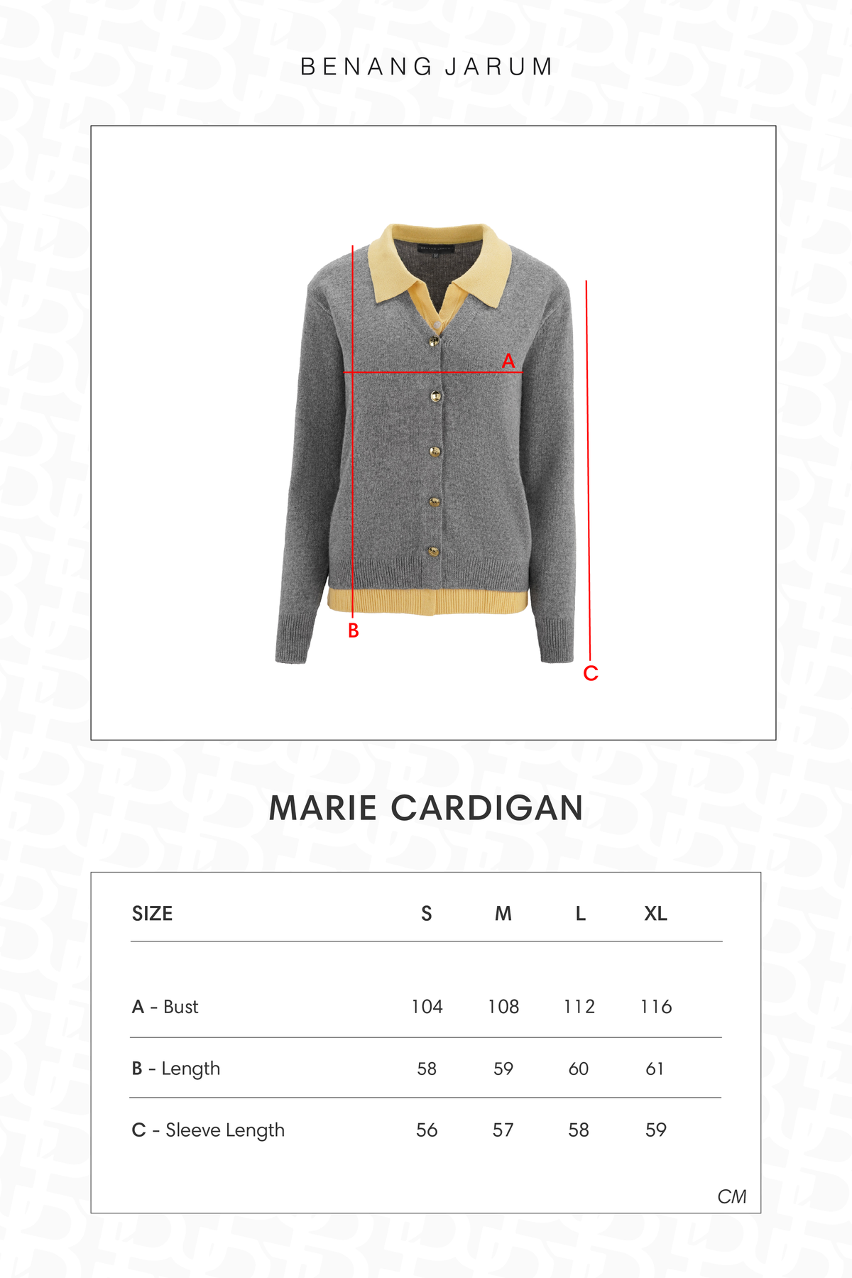 Marie Cardigan - Grey/Yellow