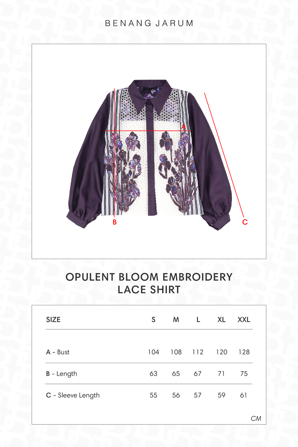 Opulent Bloom Embroidery Lace Shirt - Deep Violet