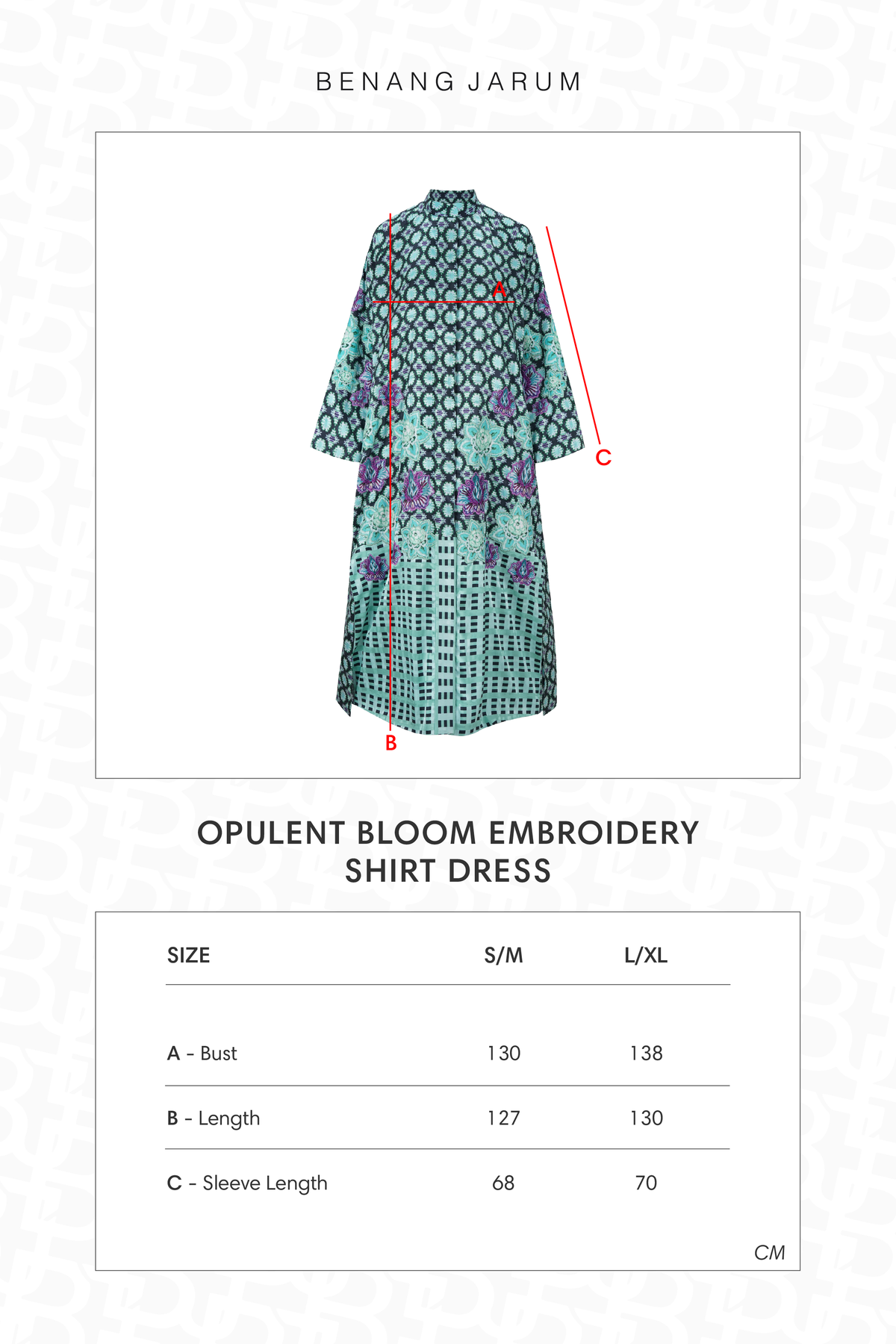 Opulent Bloom Embroidery Shirt Dress - Teal Mirage