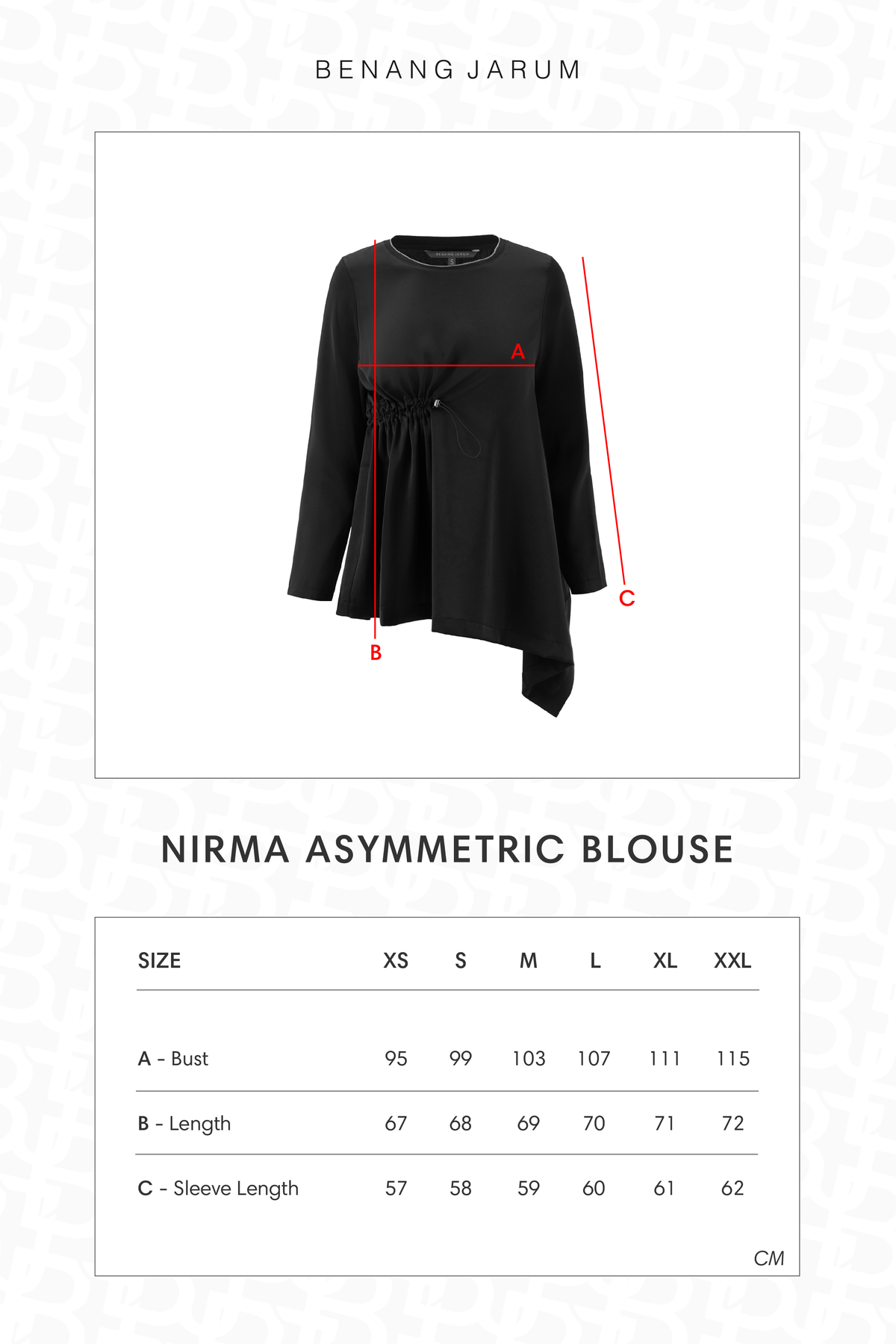 Nirma Asymmetric Blouse - Black