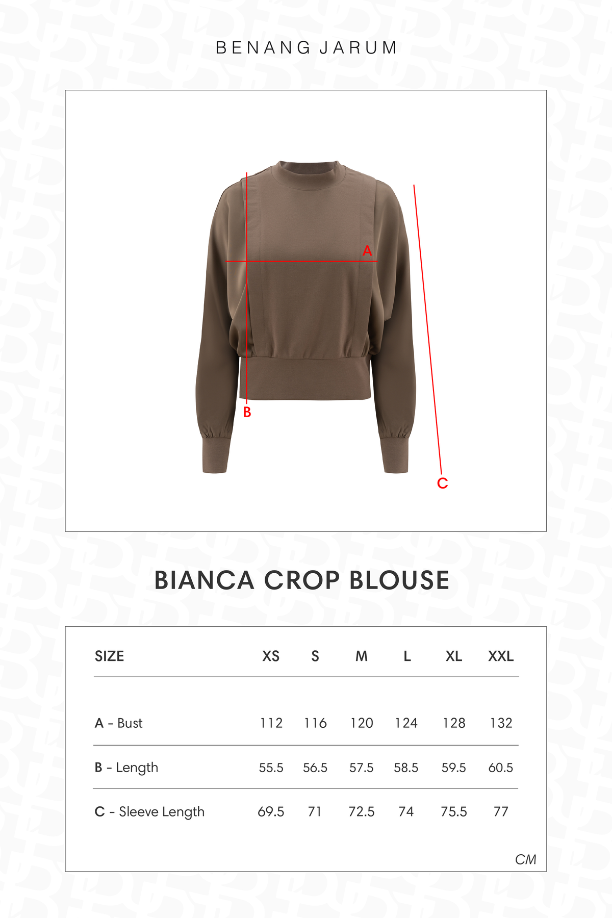 Bianca Crop Blouse - Brown