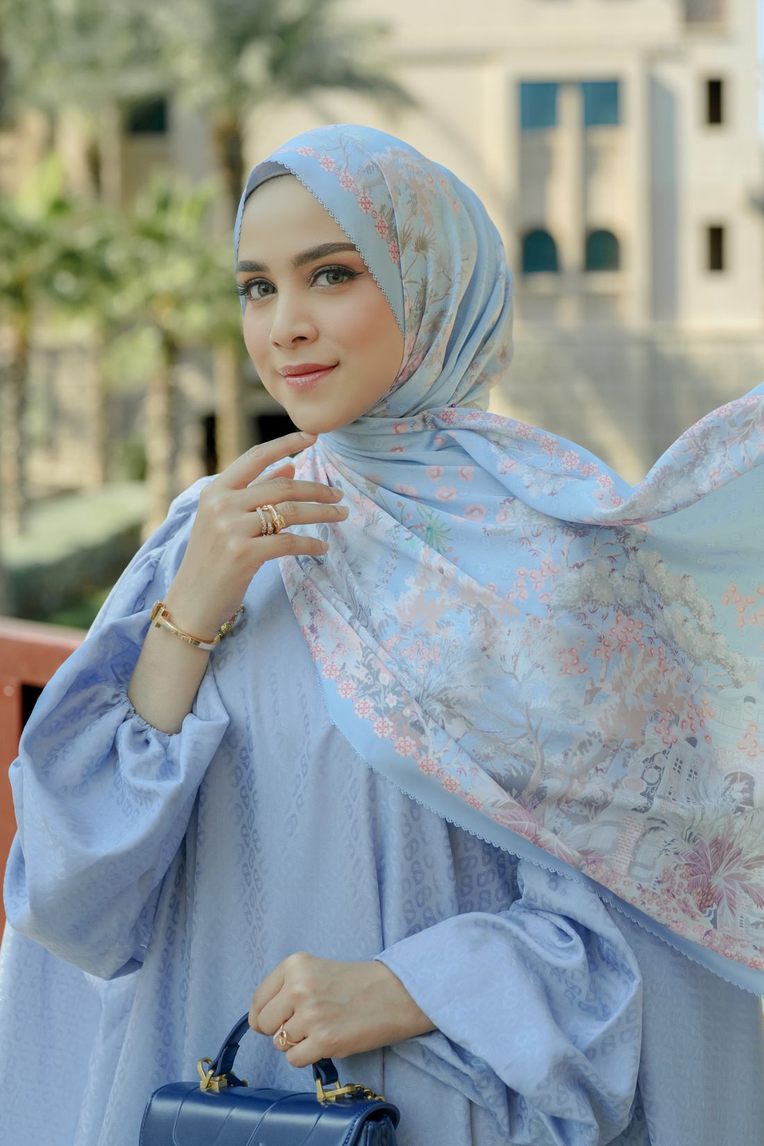 Al Qasr Satin Shawl - Mosaic