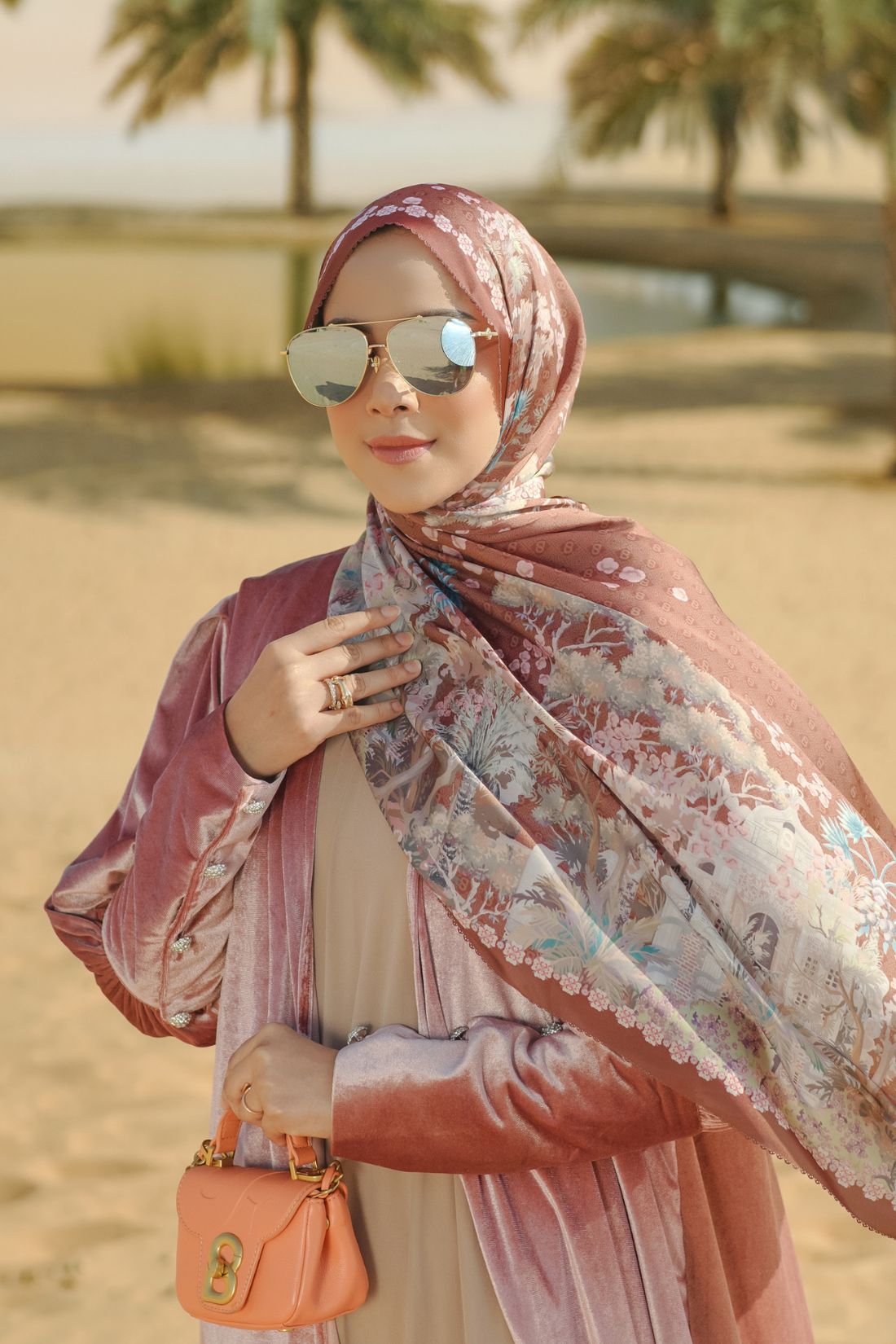Al Qasr Satin Shawl - Saffron