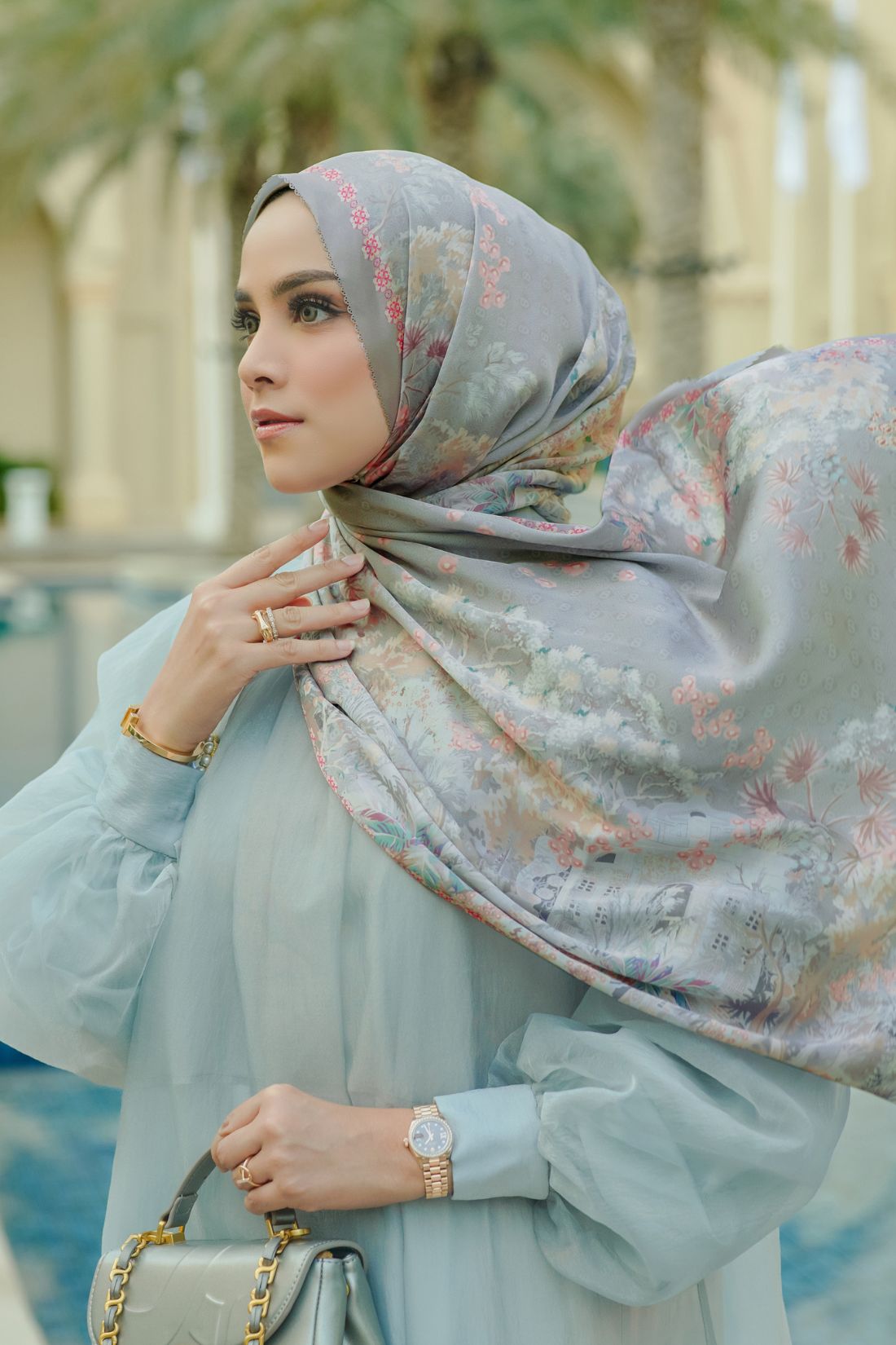 Al Qasr Satin Shawl - Terrazzo