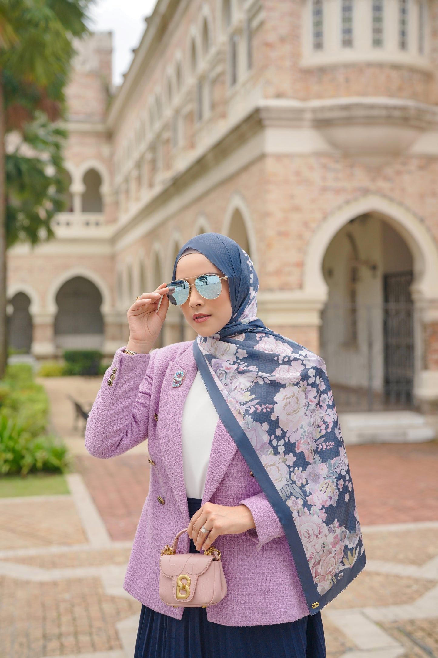 Bel Fle Satin Shawl - Bluebell