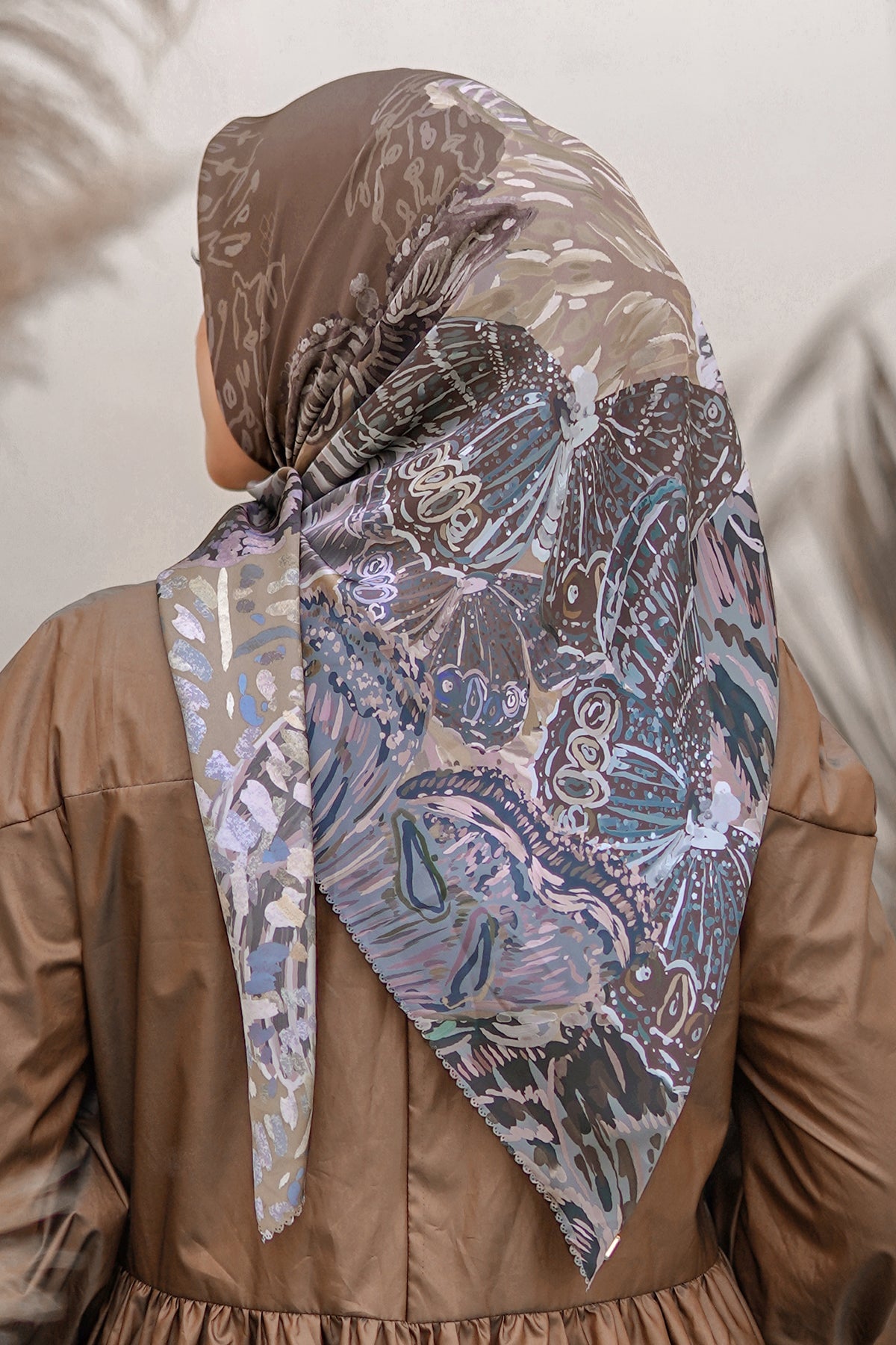 The Farsha Satin Square - Rustic Brown