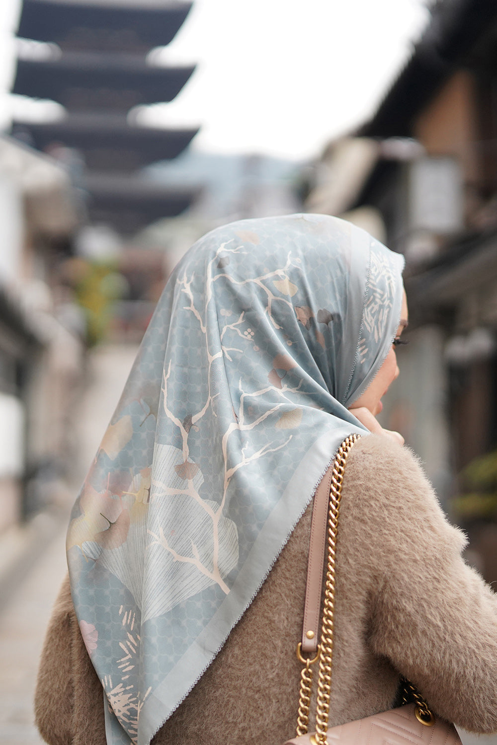 Ginkgo Satin Square - Pistachio