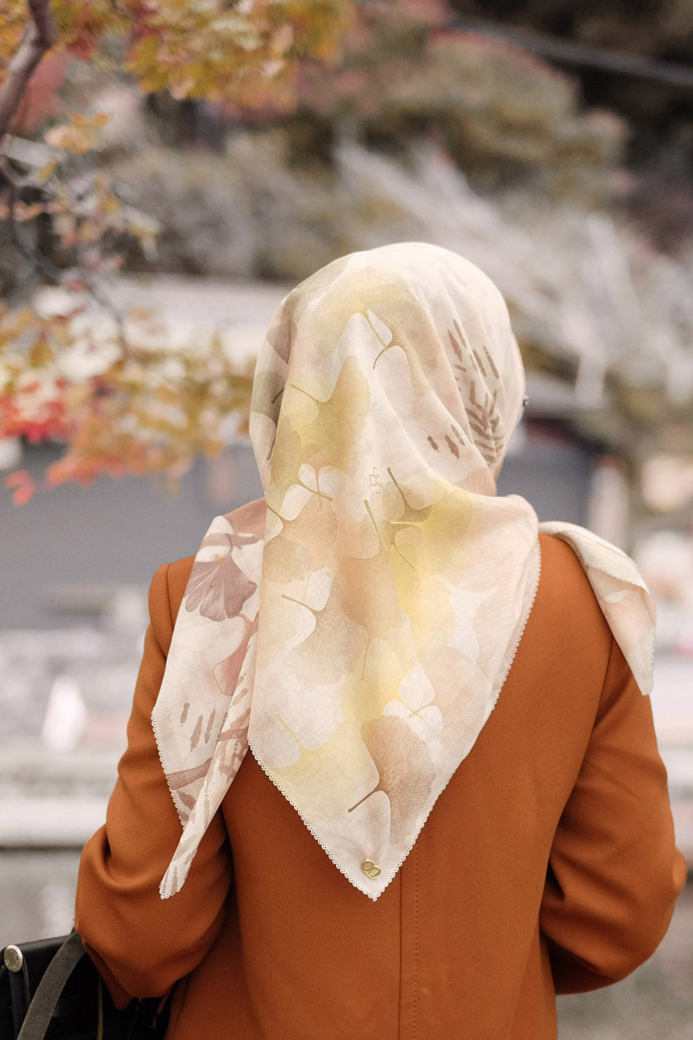 Ginkgo Voal Square - Buttercream