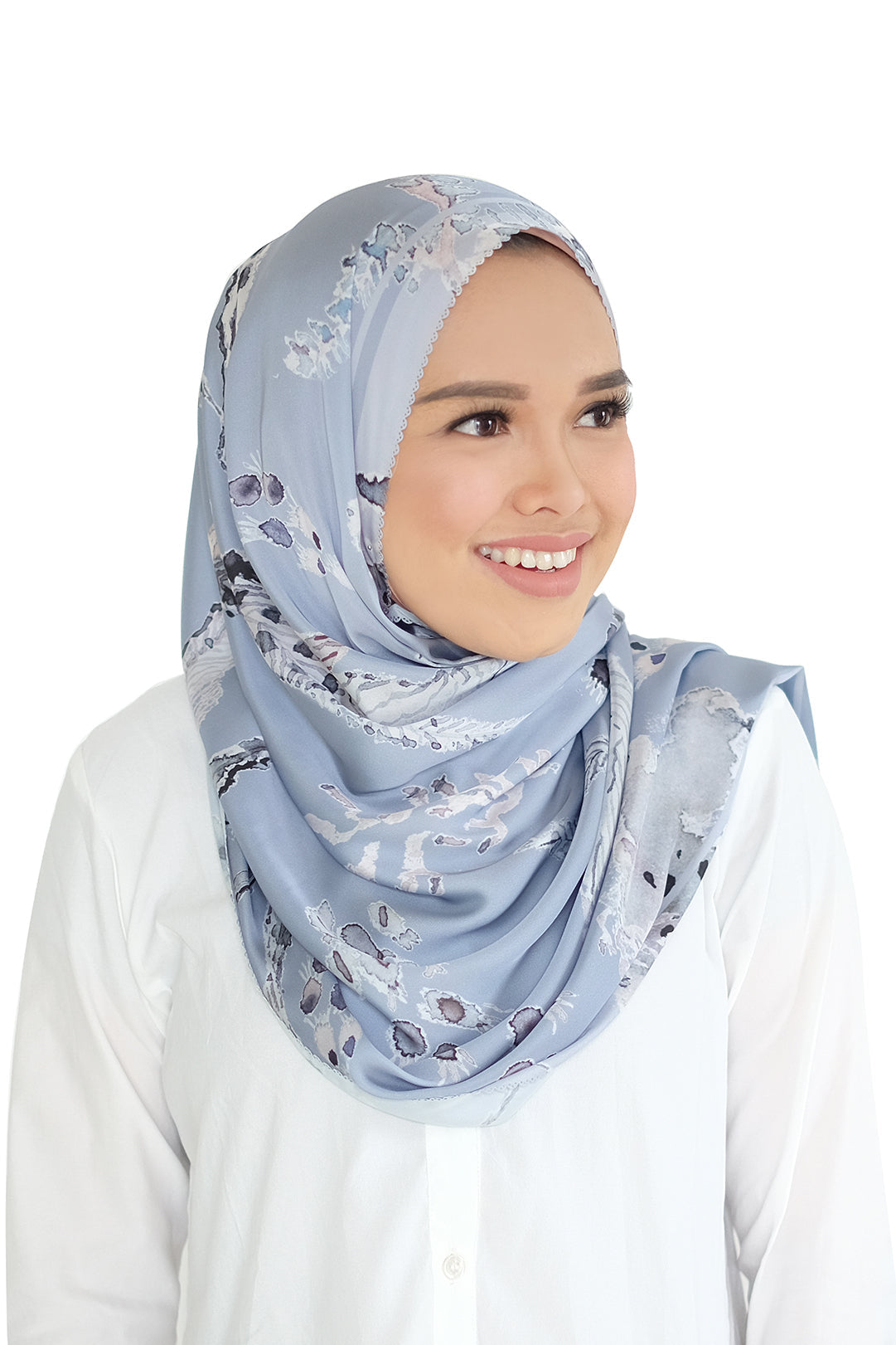 Le Costa Satin Shawl - Grey