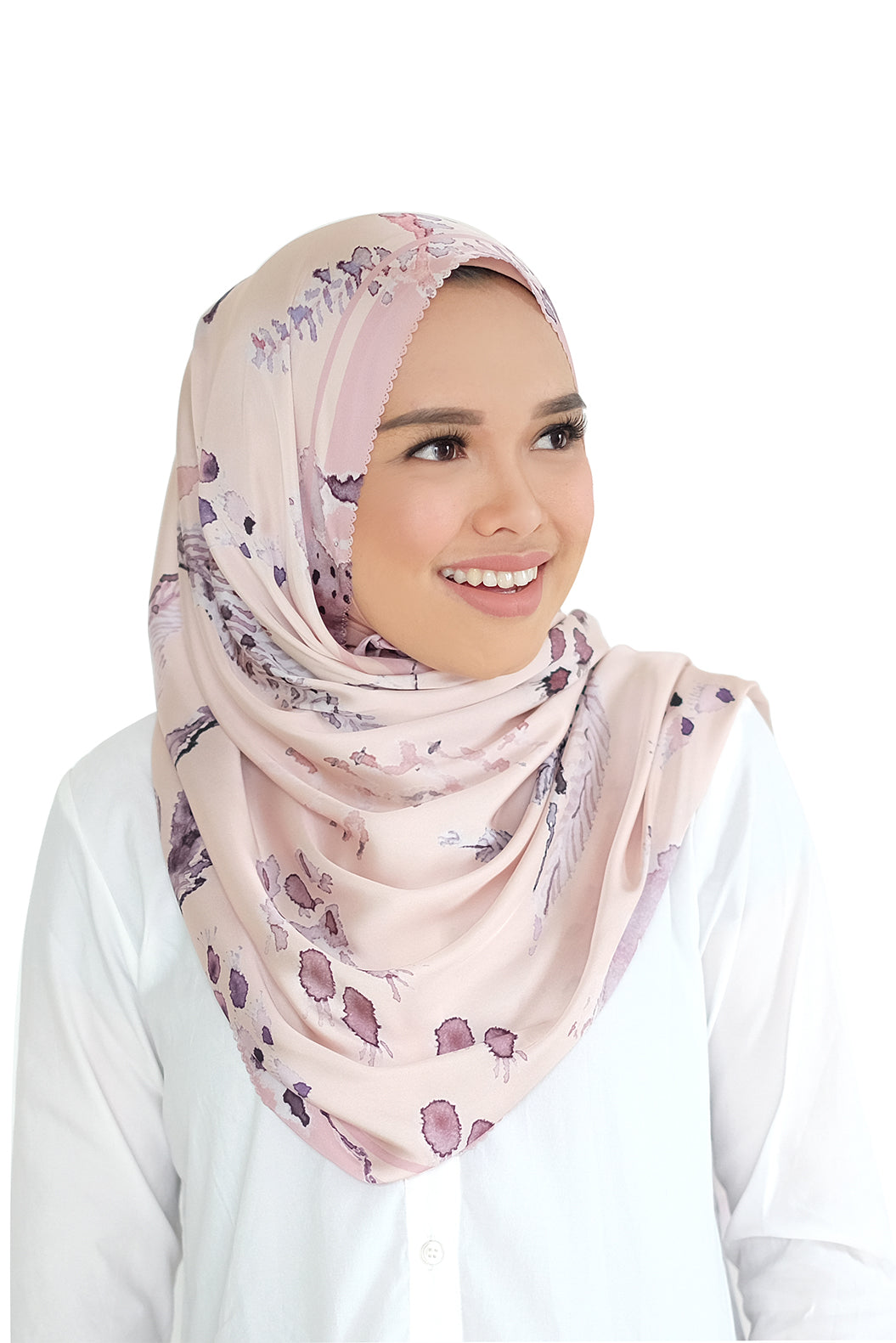 Le Costa Satin Shawl - Peach