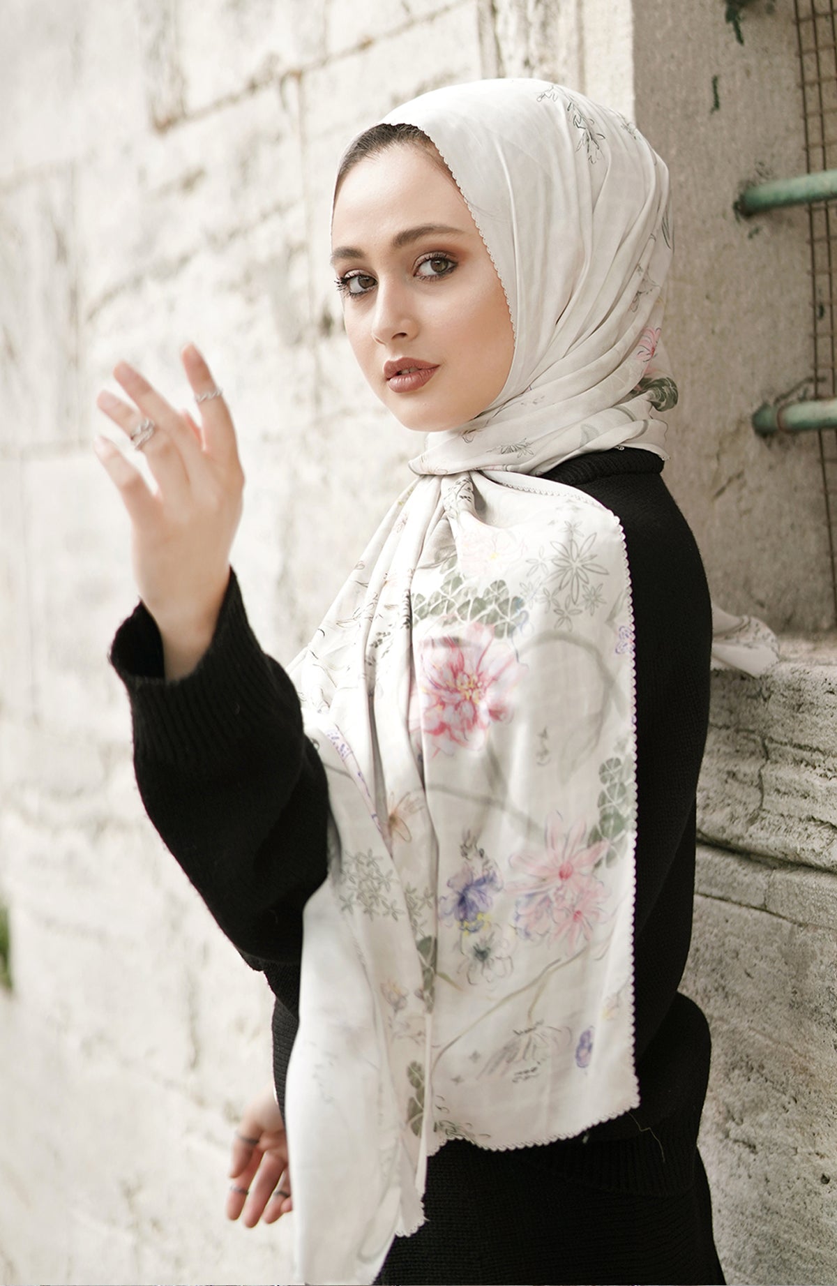 Sofya Satin Shawl - Coriander